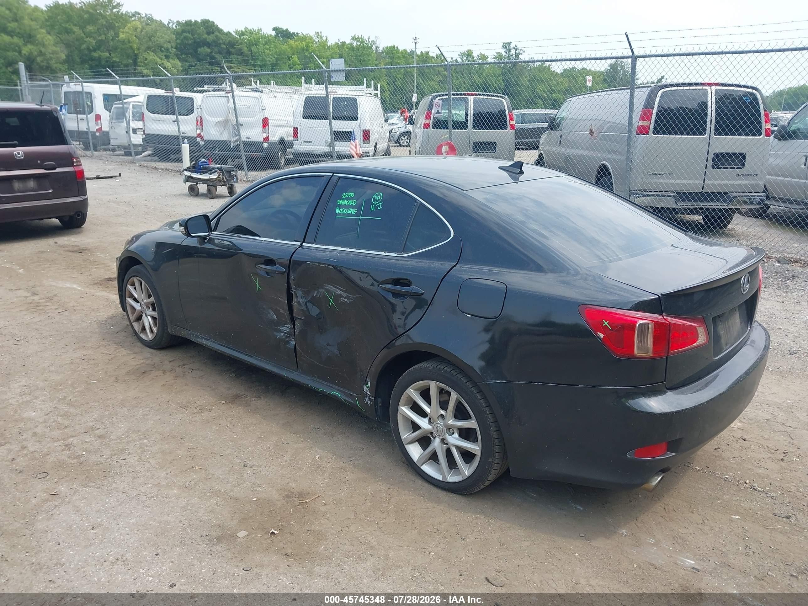 2012 Lexus Is 250   Black vin: JTHCF5C27C5053449