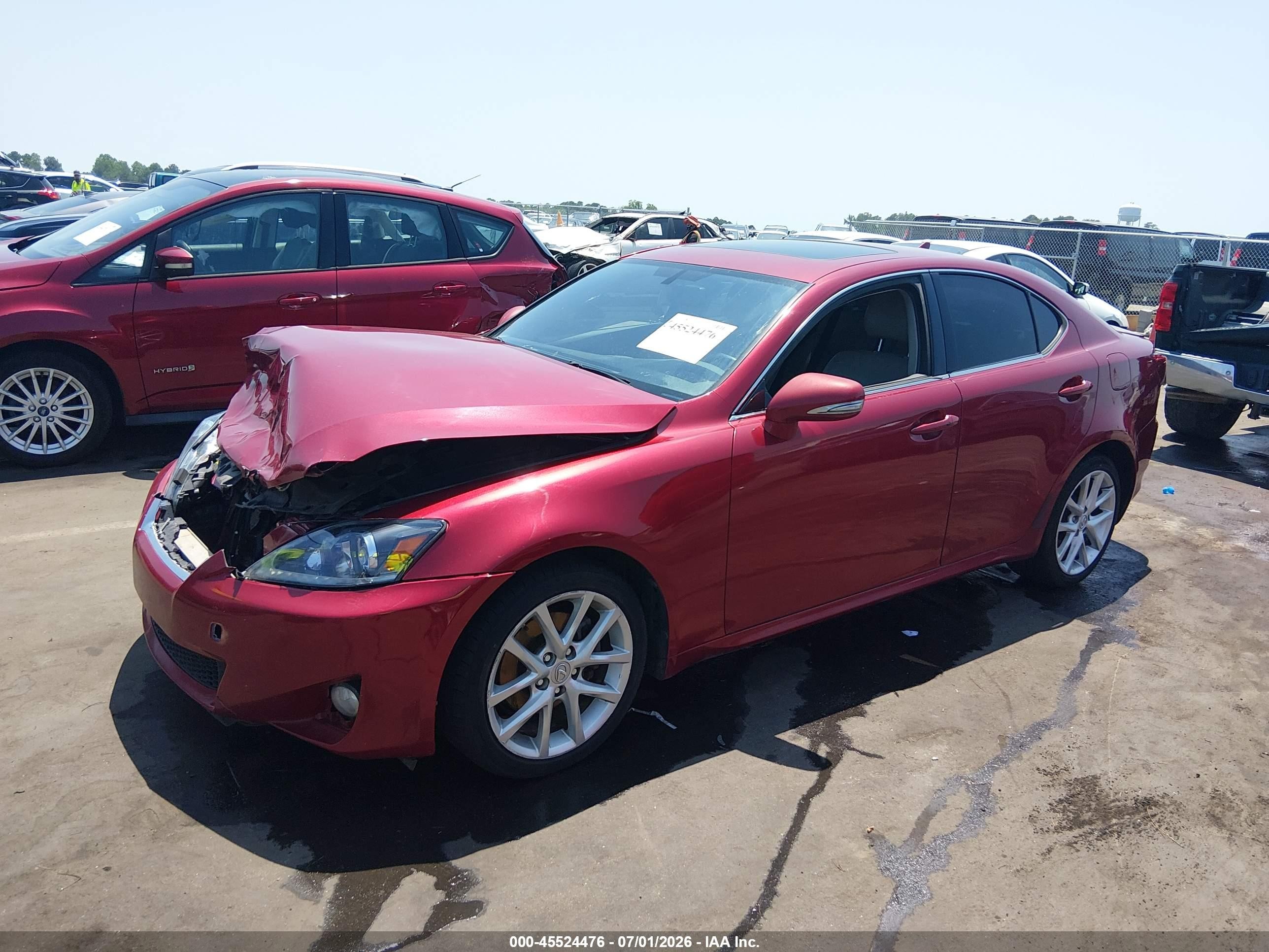 2012 Lexus Is 250   Red vin: JTHCF5C27C5058098