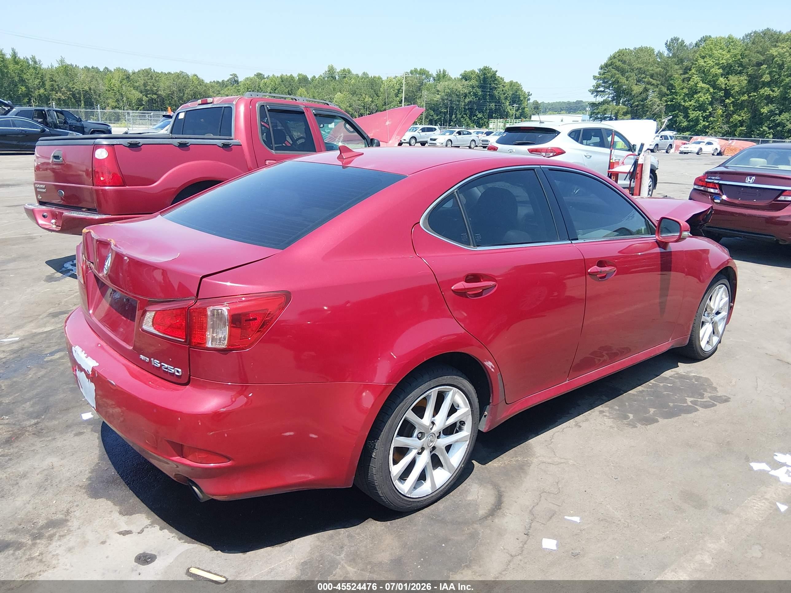 2012 Lexus Is 250   Red vin: JTHCF5C27C5058098