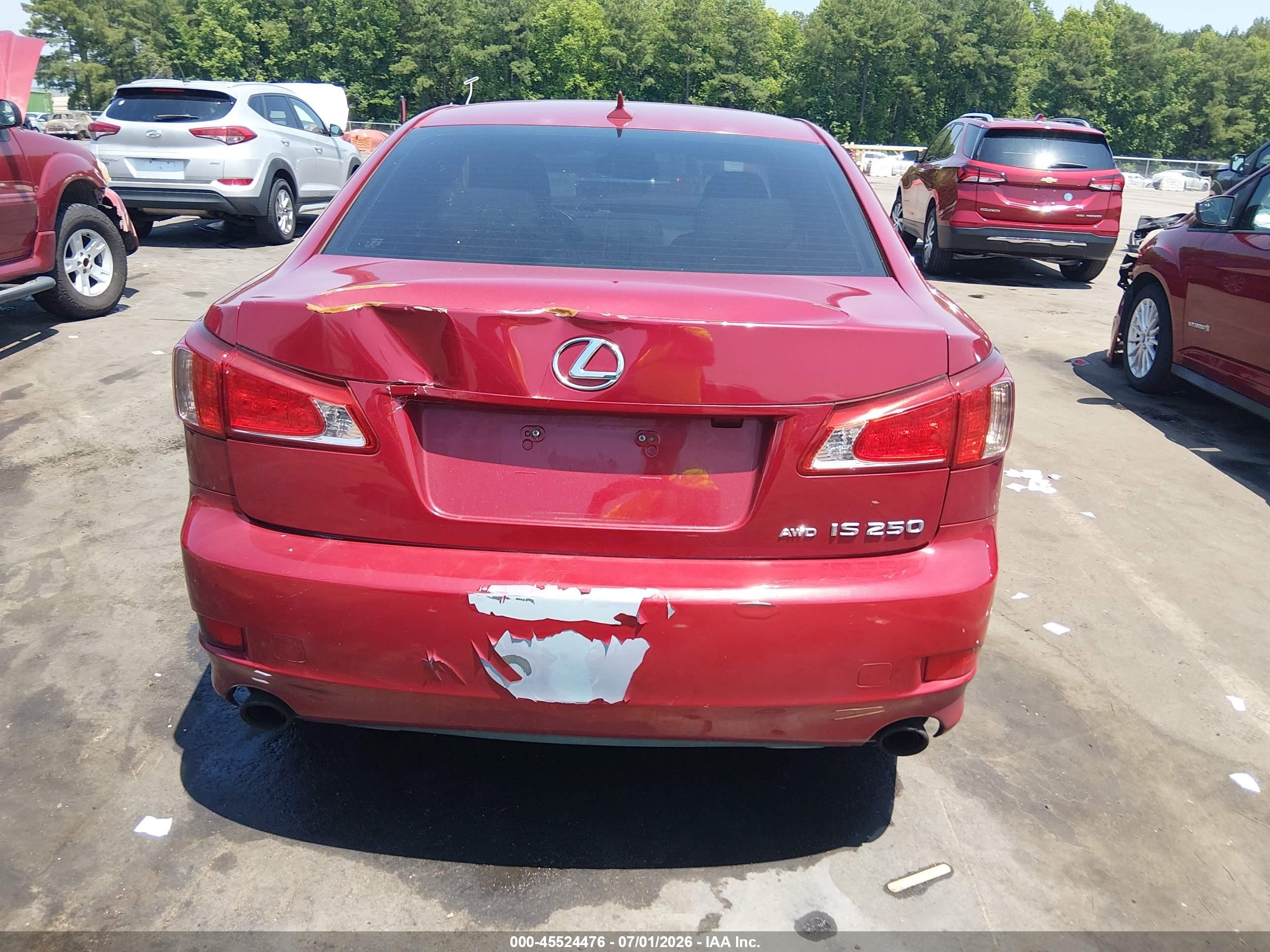 2012 Lexus Is 250   Red vin: JTHCF5C27C5058098