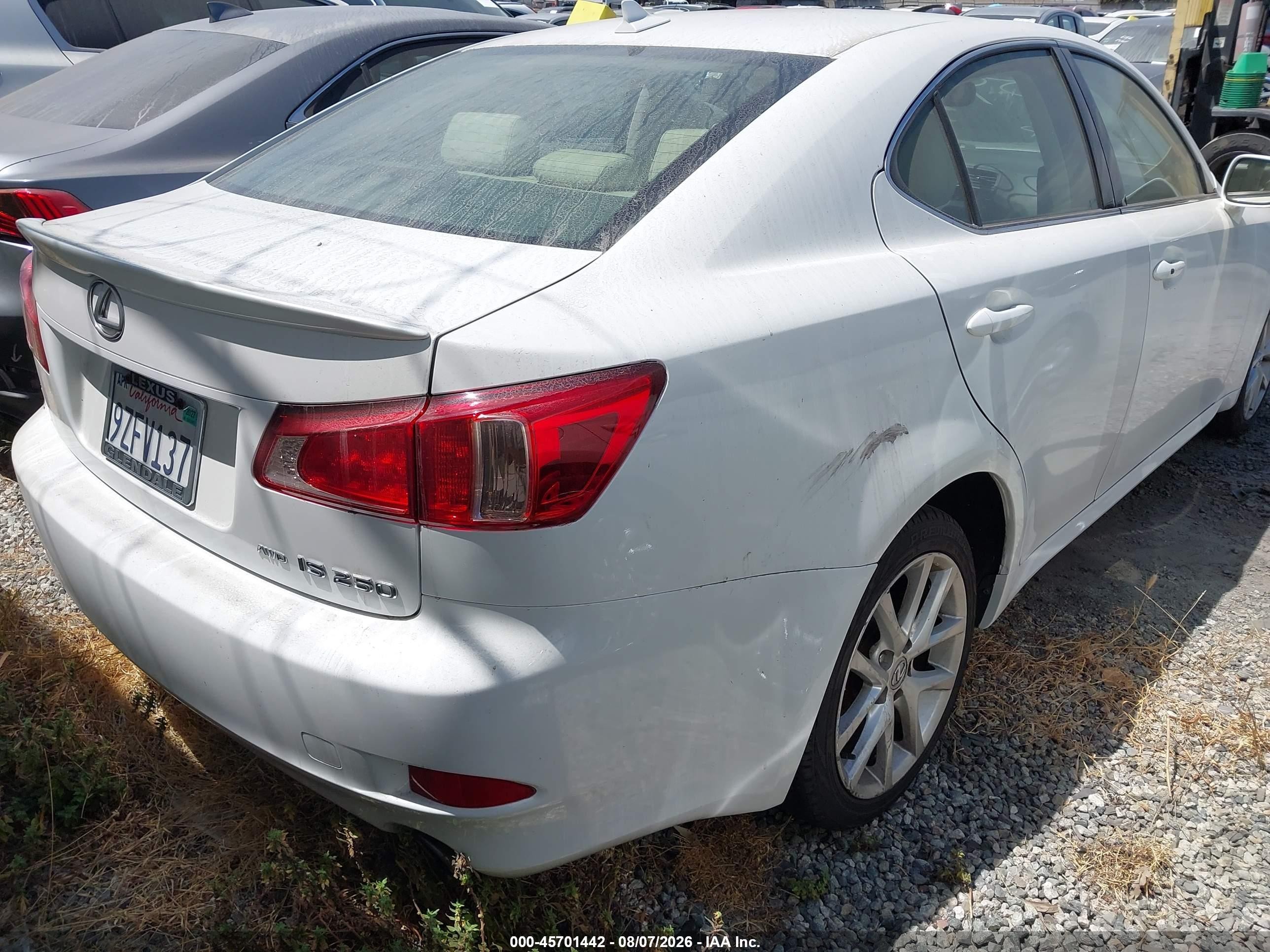 2011 Lexus Is 250 White vin: JTHCF5C28B5047061