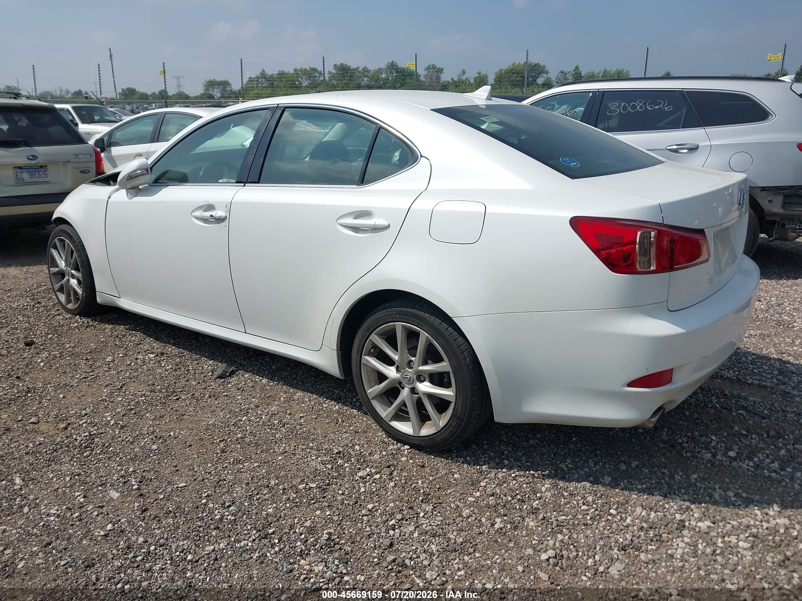 2012 Lexus Is 250   White vin: JTHCF5C29C5058233