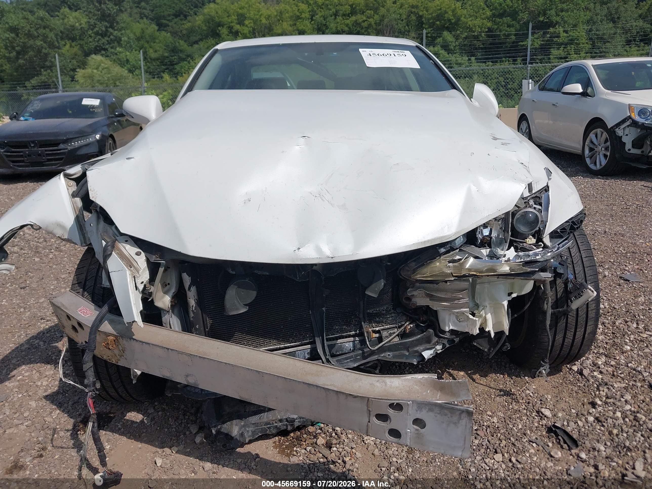 2012 Lexus Is 250   White vin: JTHCF5C29C5058233