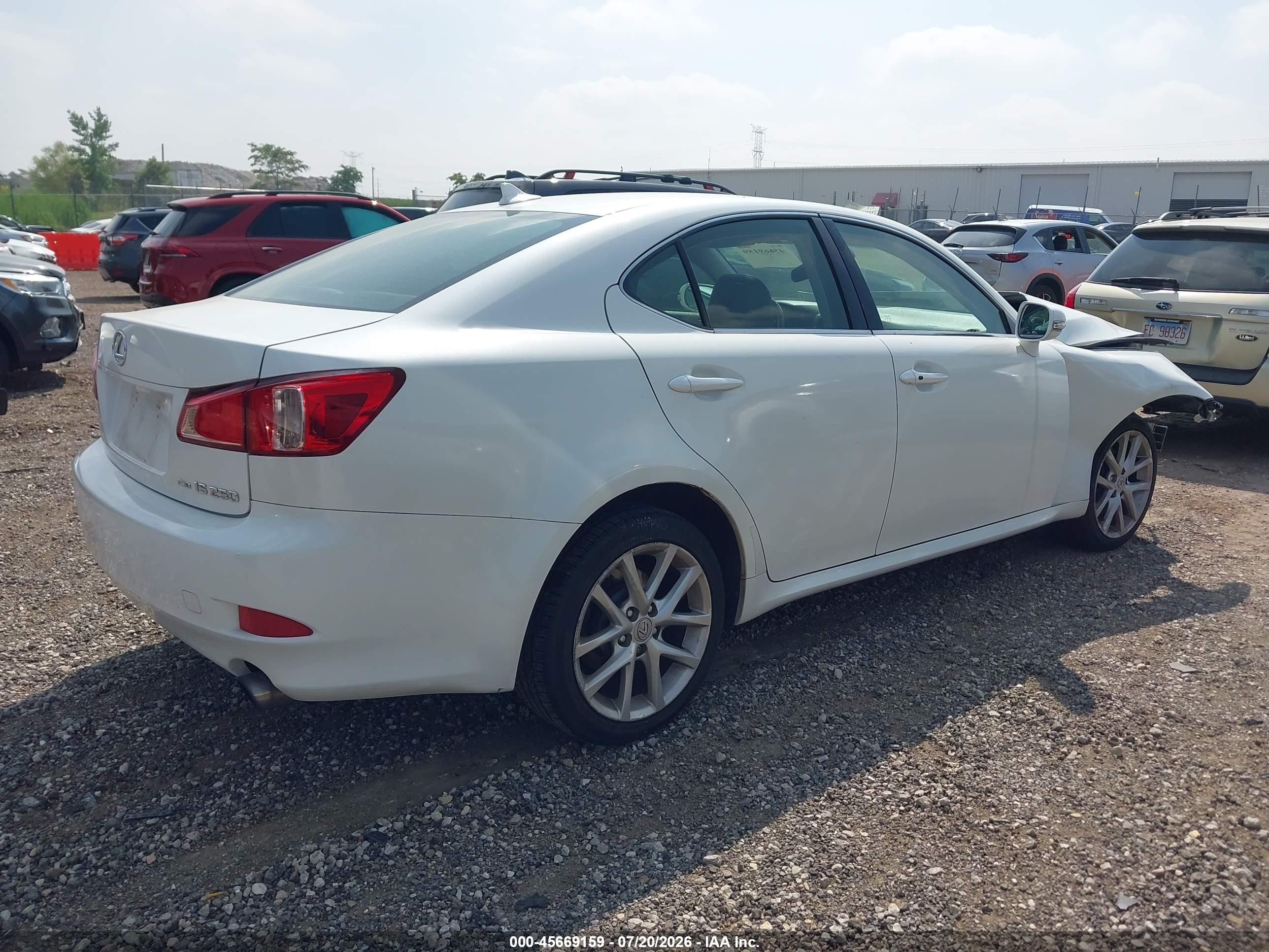 2012 Lexus Is 250   White vin: JTHCF5C29C5058233