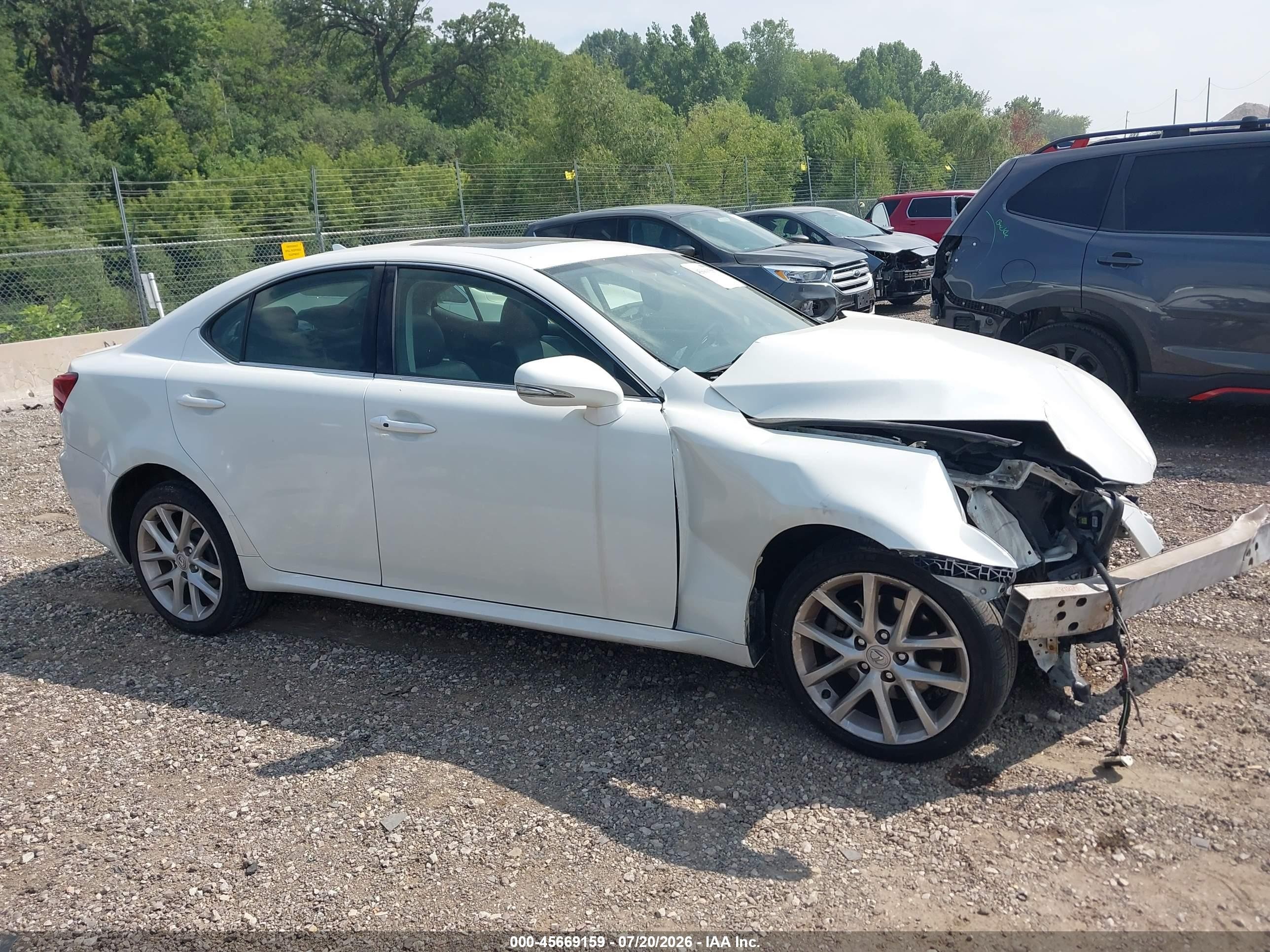 2012 Lexus Is 250   White vin: JTHCF5C29C5058233