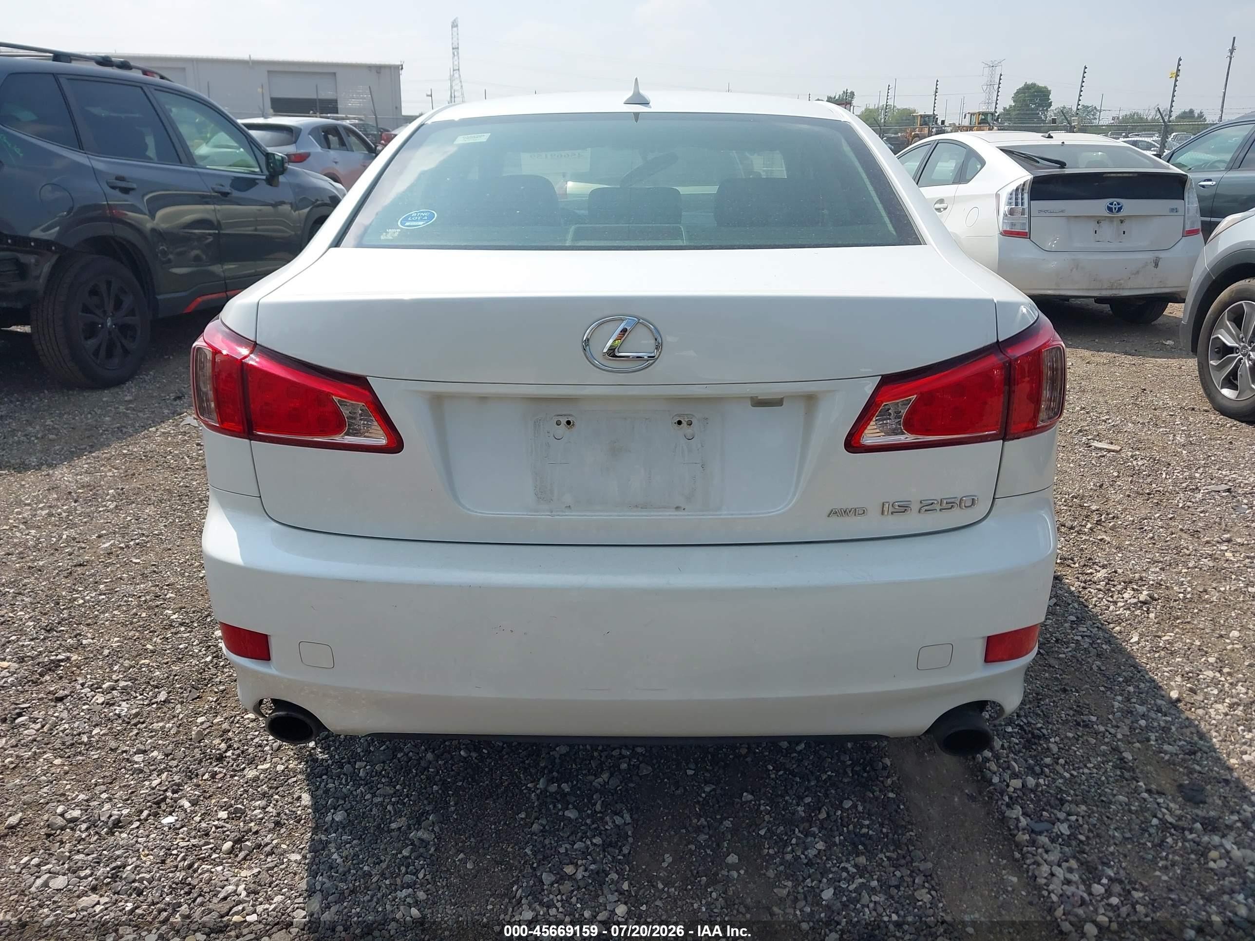 2012 Lexus Is 250   White vin: JTHCF5C29C5058233