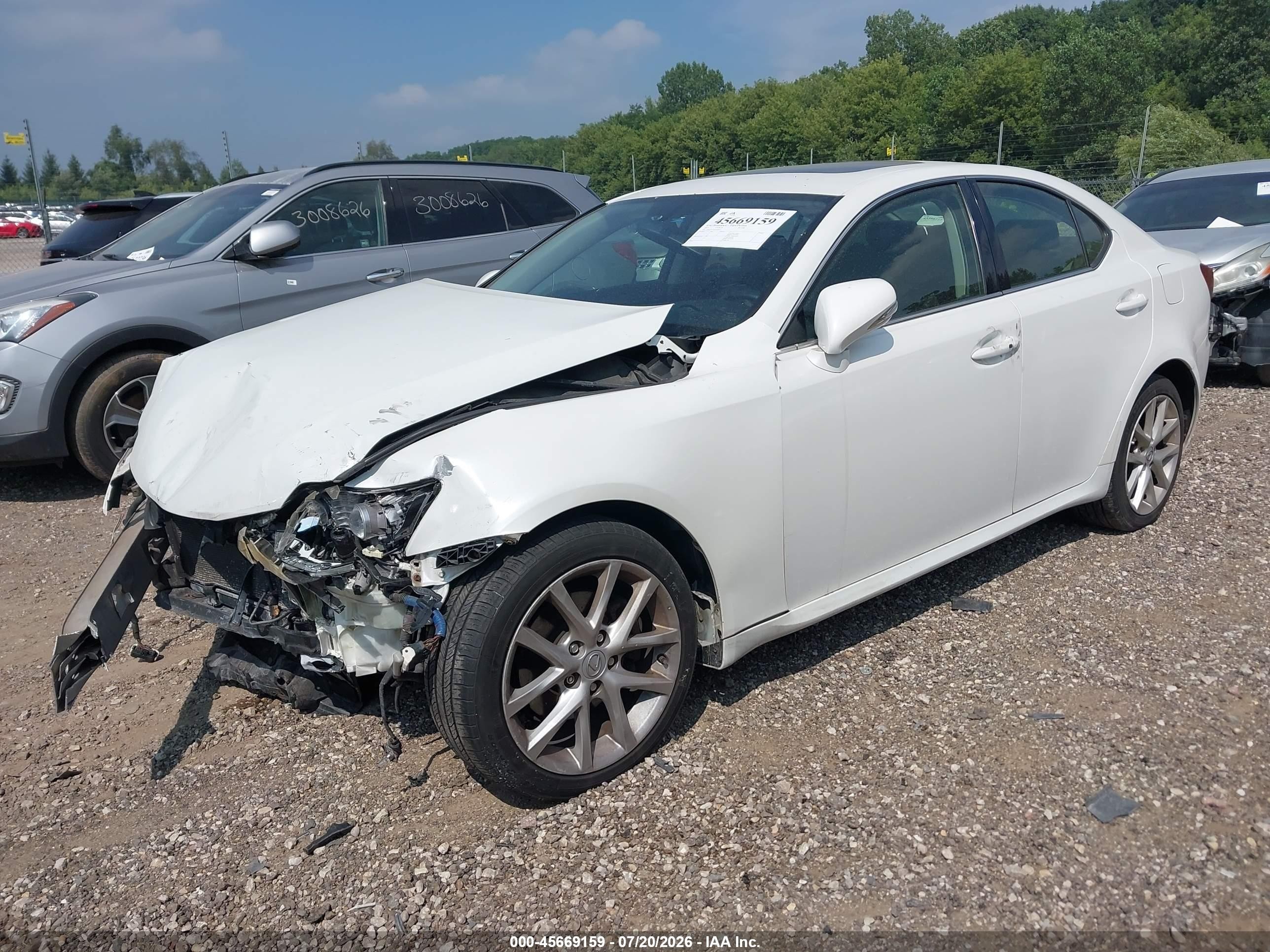 2012 Lexus Is 250   White vin: JTHCF5C29C5058233