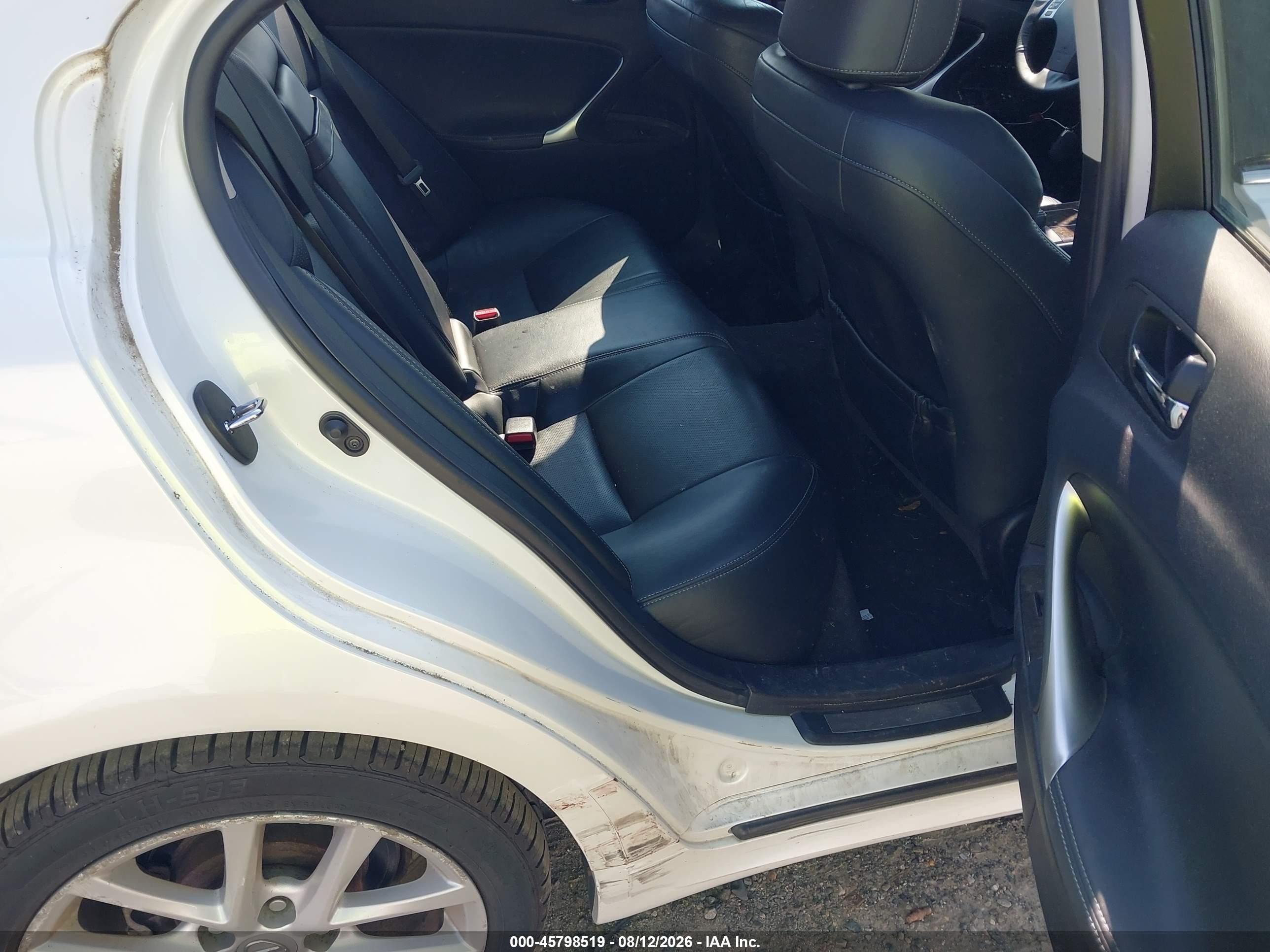 2012 Lexus Is 250   White vin: JTHCF5C2XC5054286