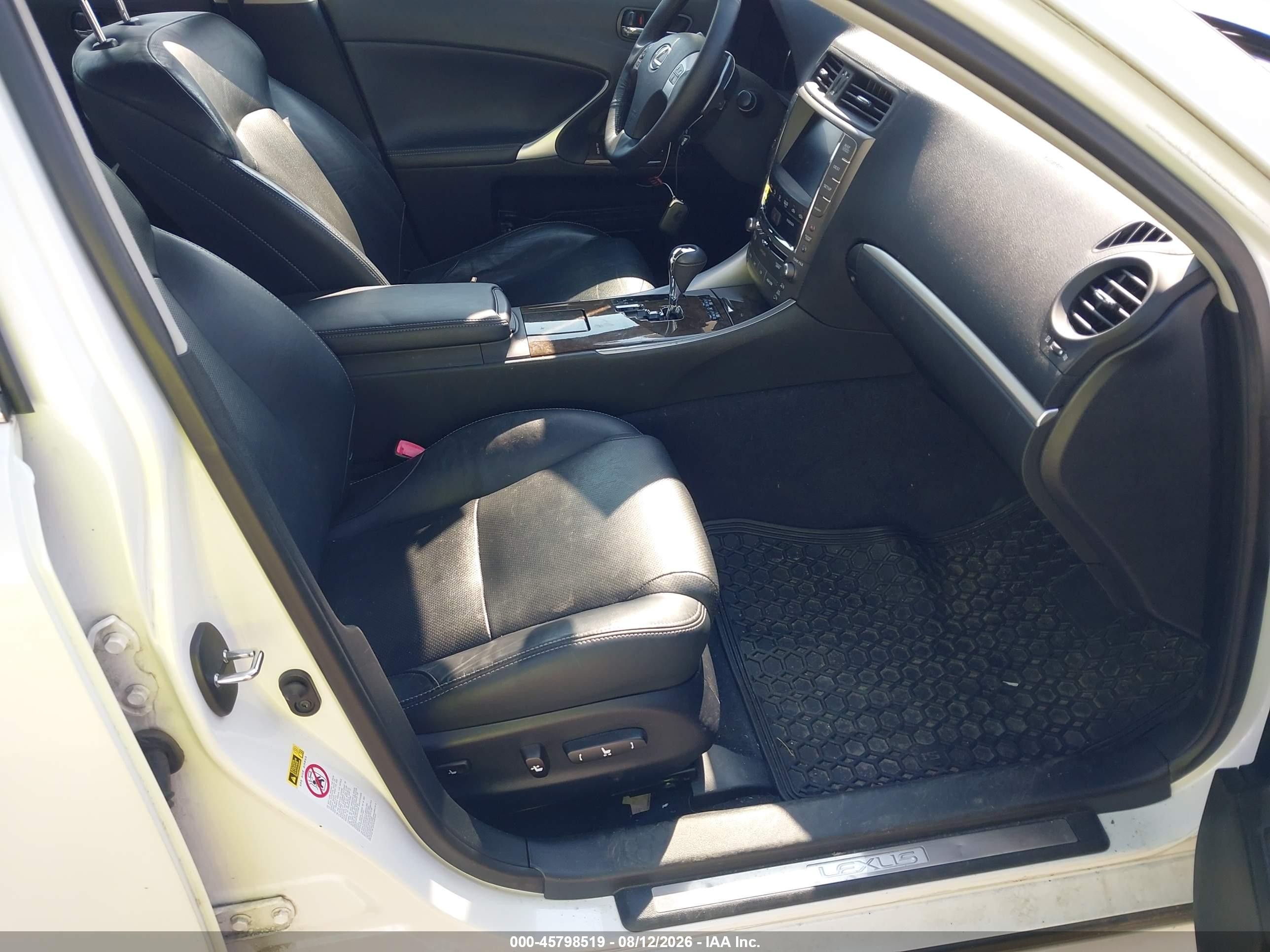 2012 Lexus Is 250   White vin: JTHCF5C2XC5054286