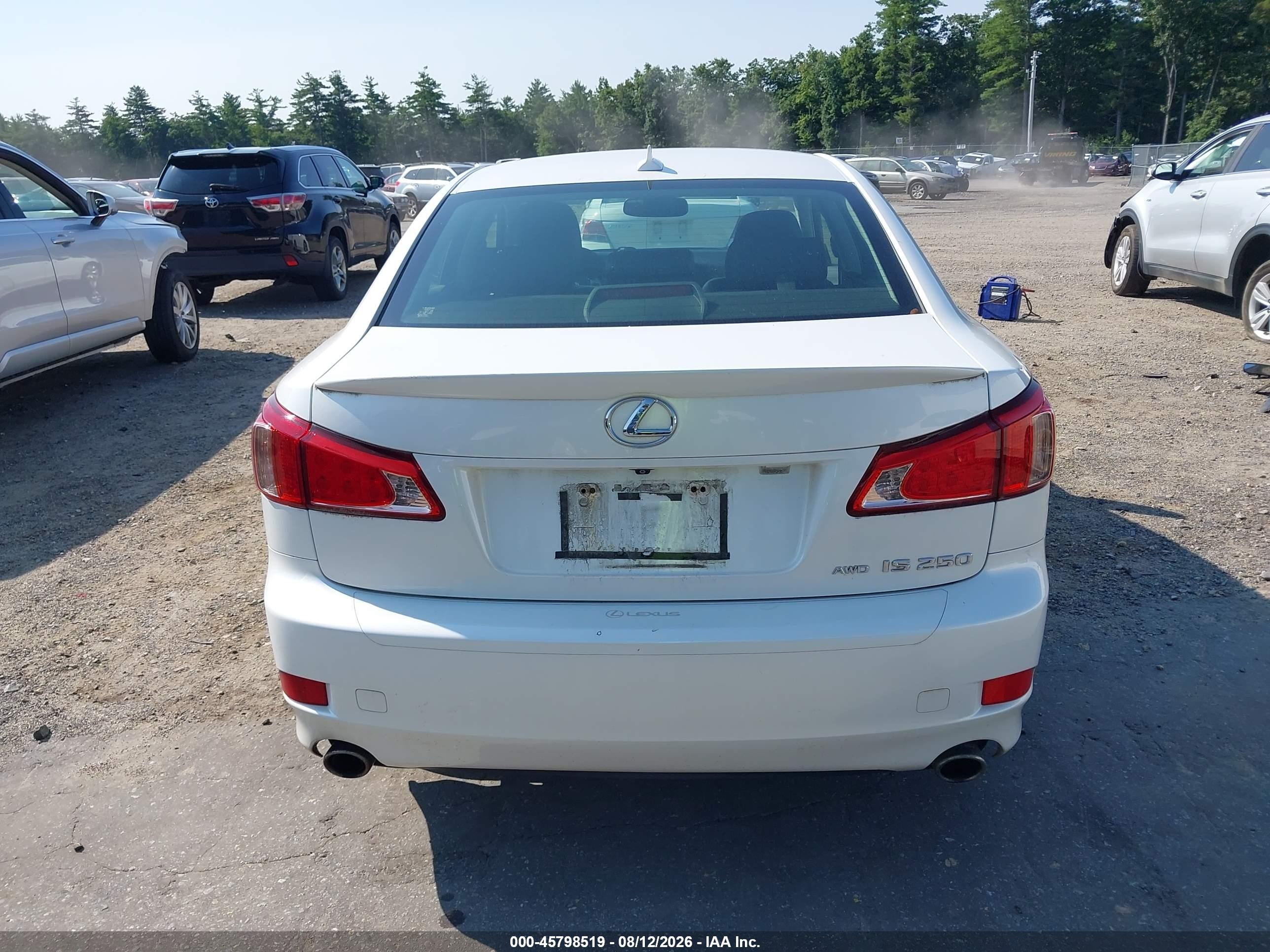 2012 Lexus Is 250   White vin: JTHCF5C2XC5054286