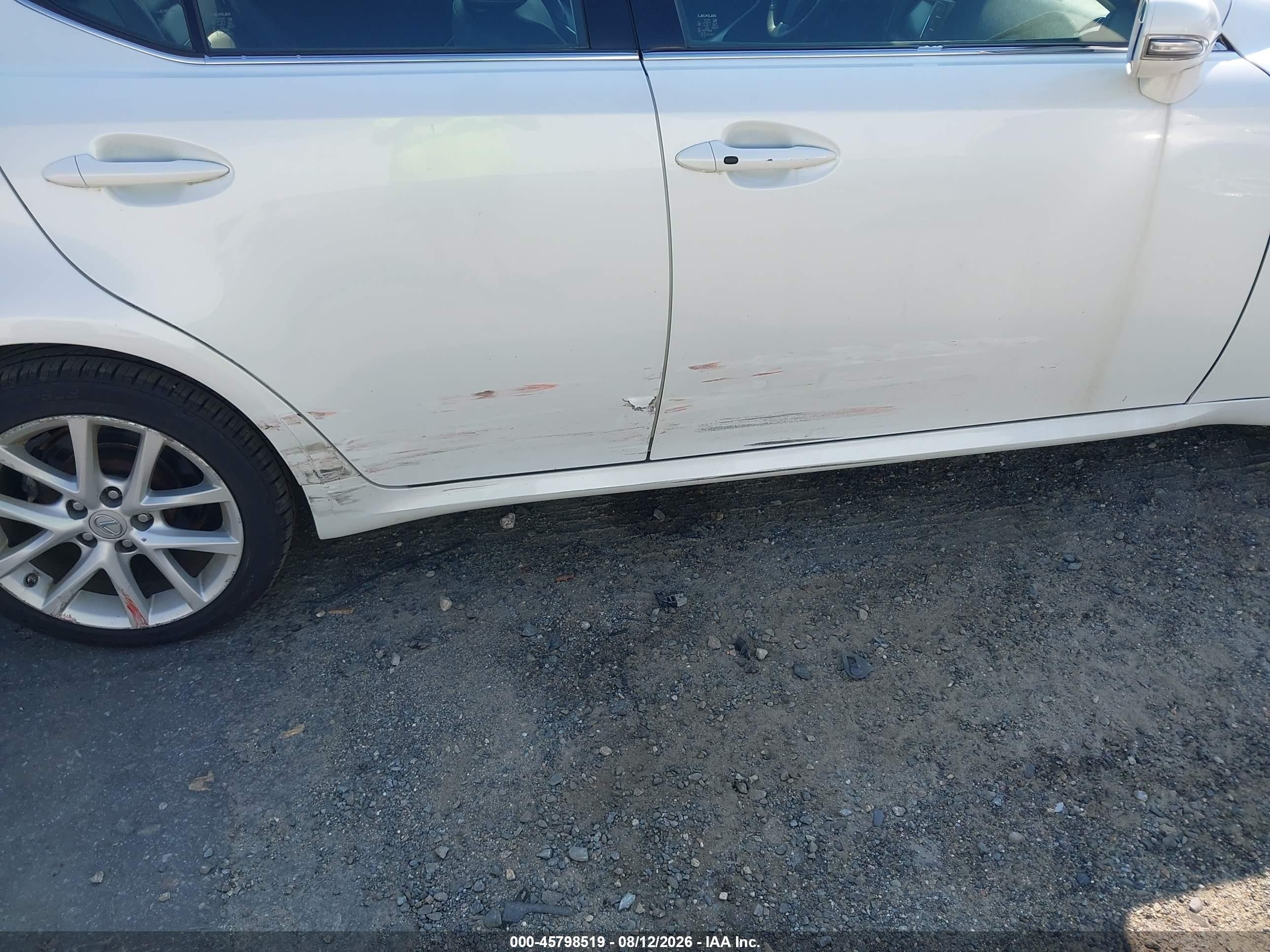 2012 Lexus Is 250   White vin: JTHCF5C2XC5054286
