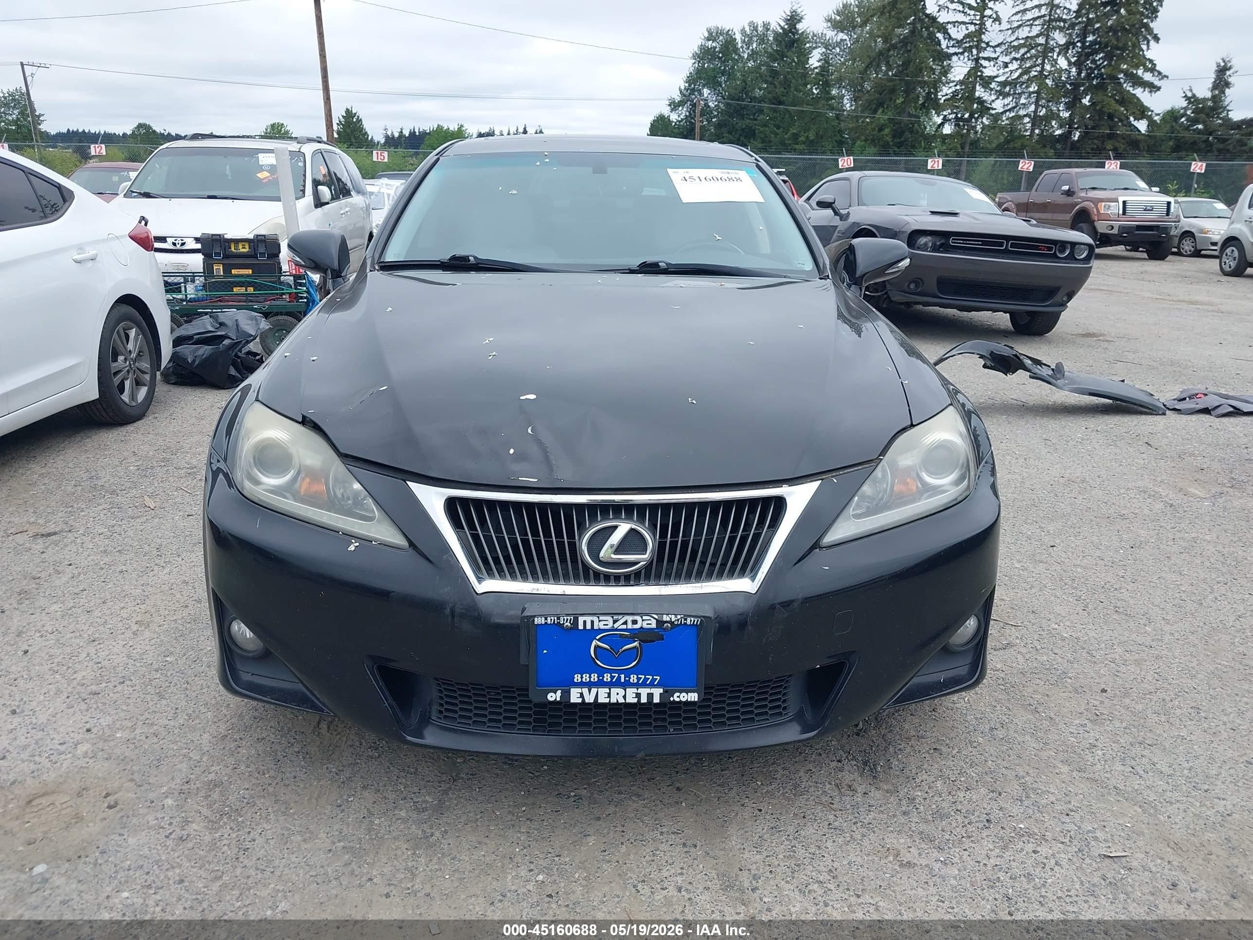 2012 Lexus Is 250   Black vin: JTHCF5C2XC5057625