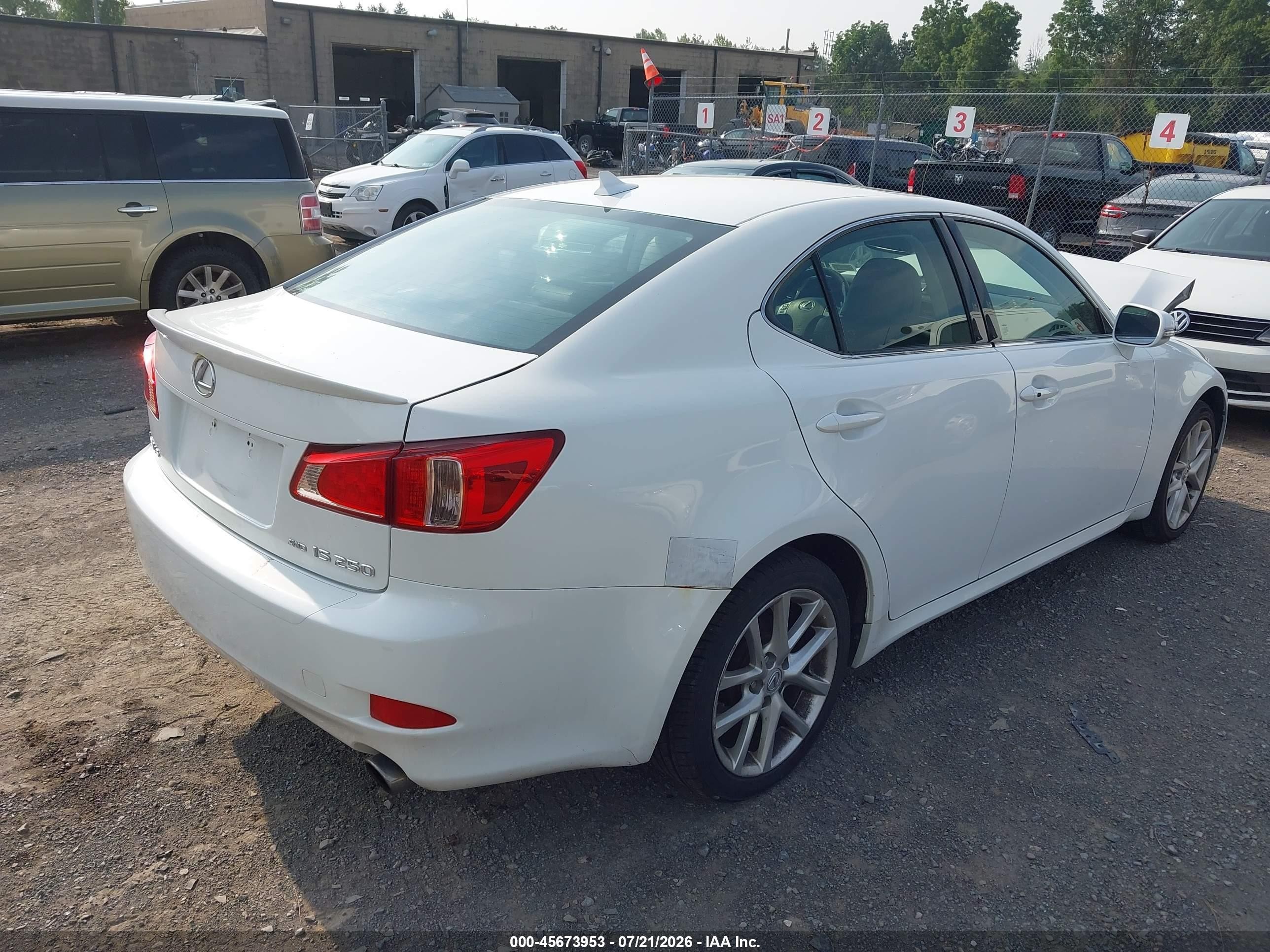 2012 Lexus Is 250   White vin: JTHCF5C2XC5058497
