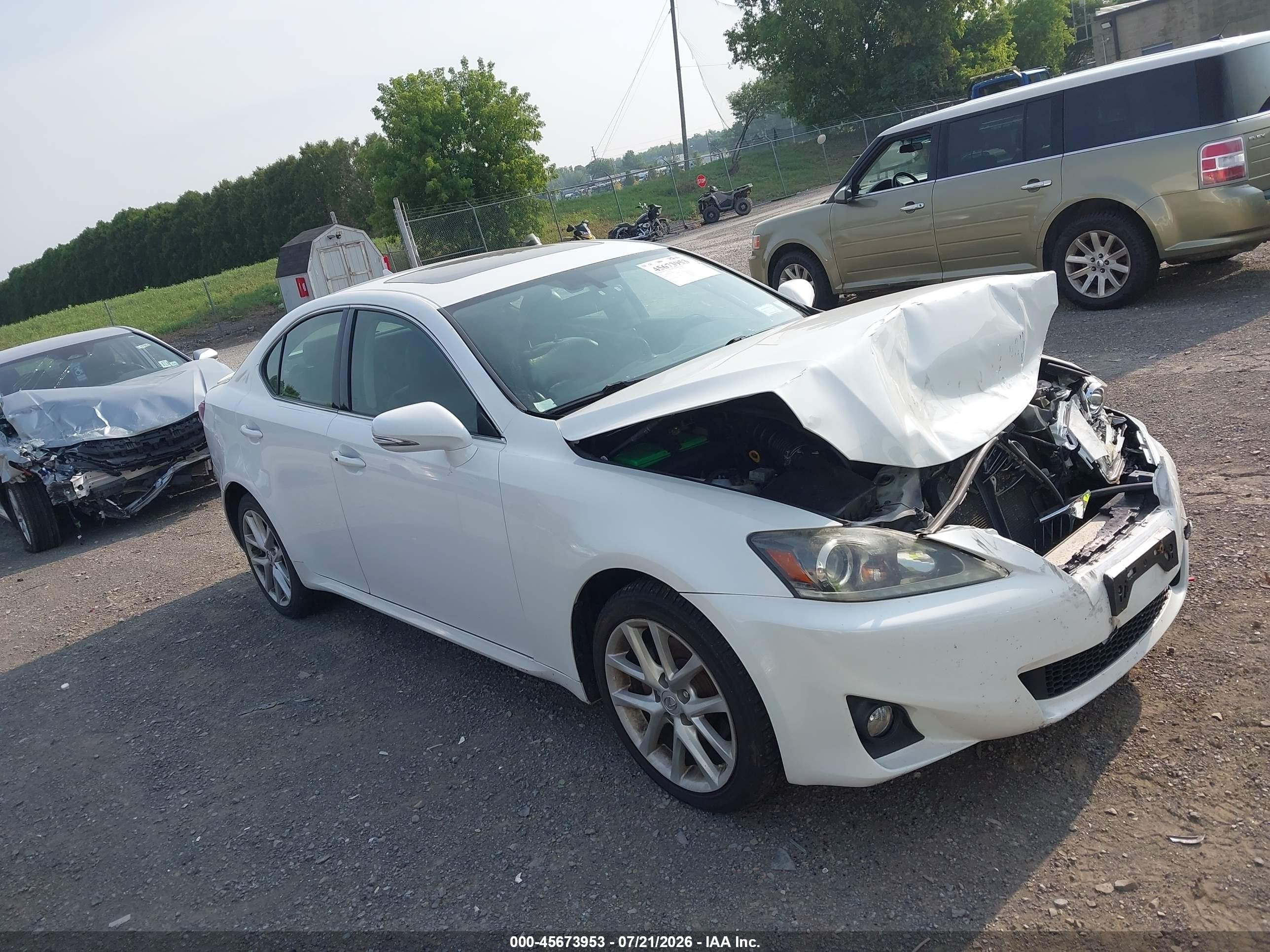 2012 Lexus Is 250   White vin: JTHCF5C2XC5058497
