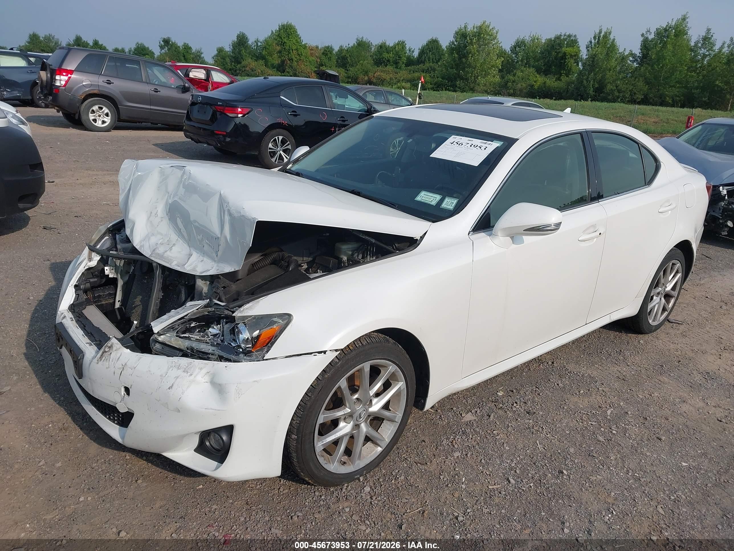 2012 Lexus Is 250   White vin: JTHCF5C2XC5058497