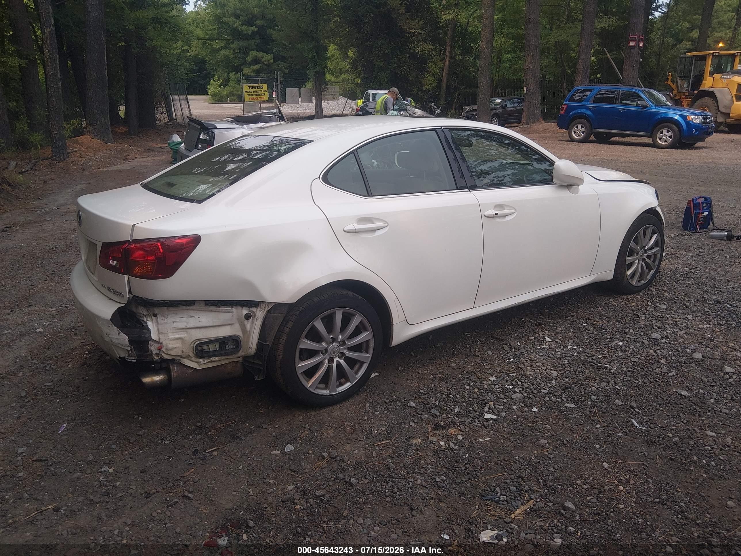 2006 Lexus Is 250   White vin: JTHCK262062004914