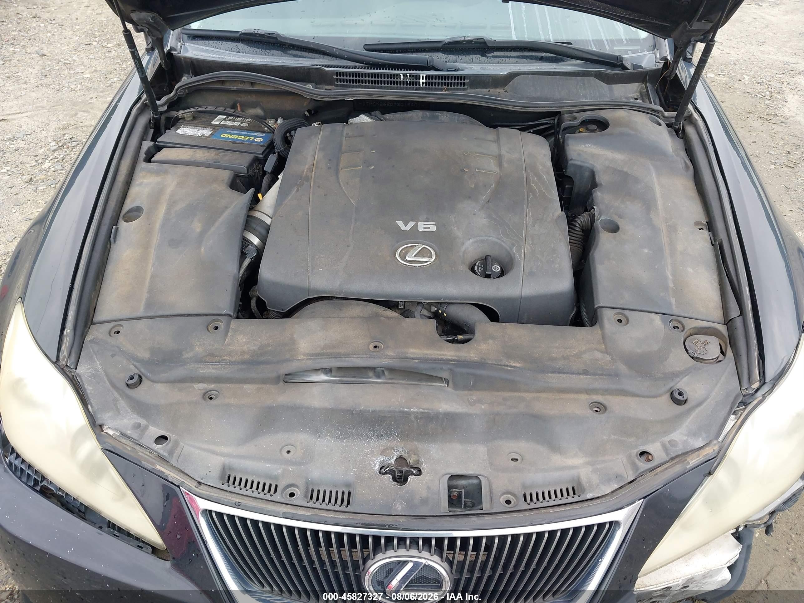2007 Lexus Is 250   Black vin: JTHCK262072019401