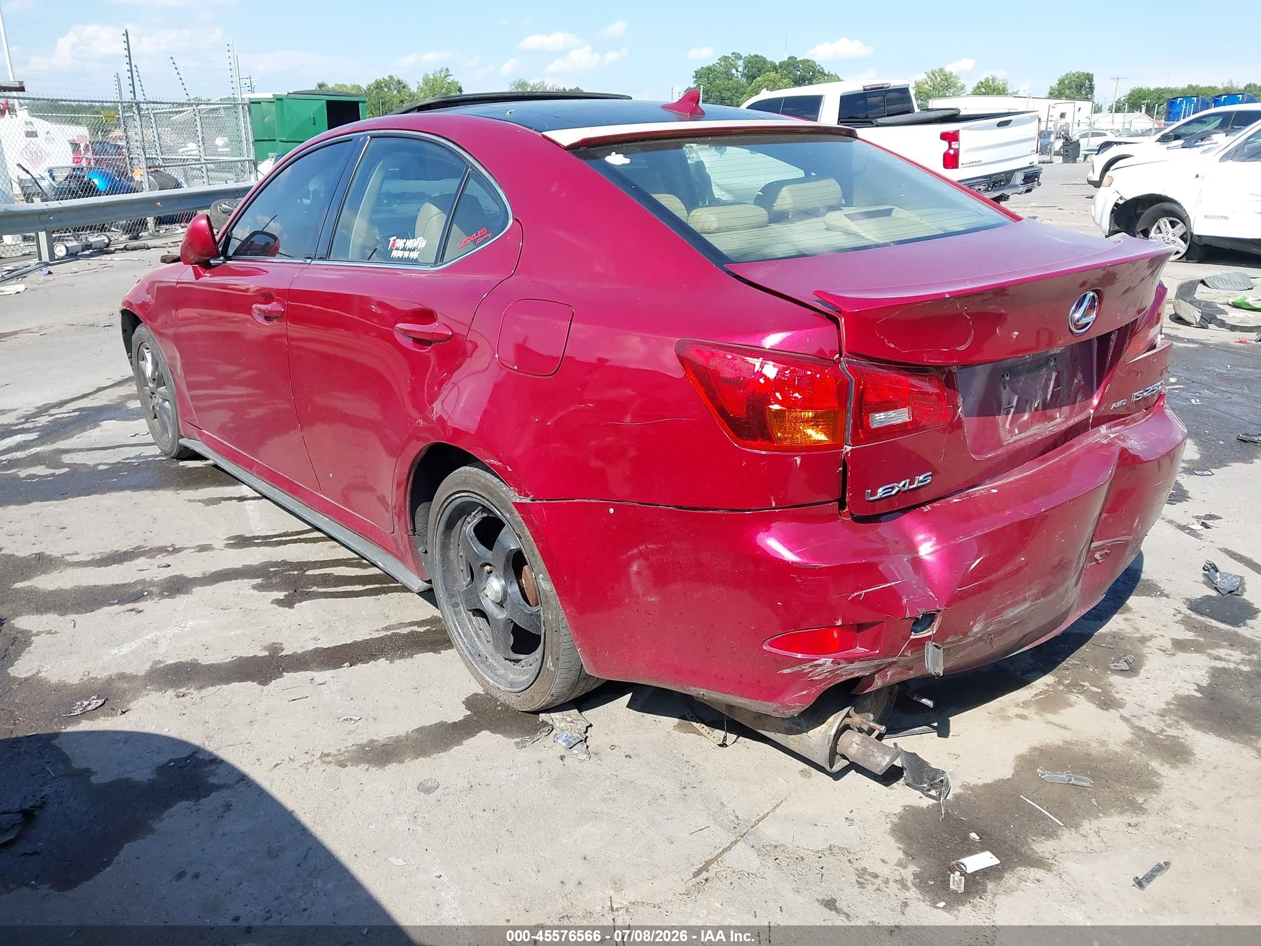 2007 Lexus Is 250   Red vin: JTHCK262075009983