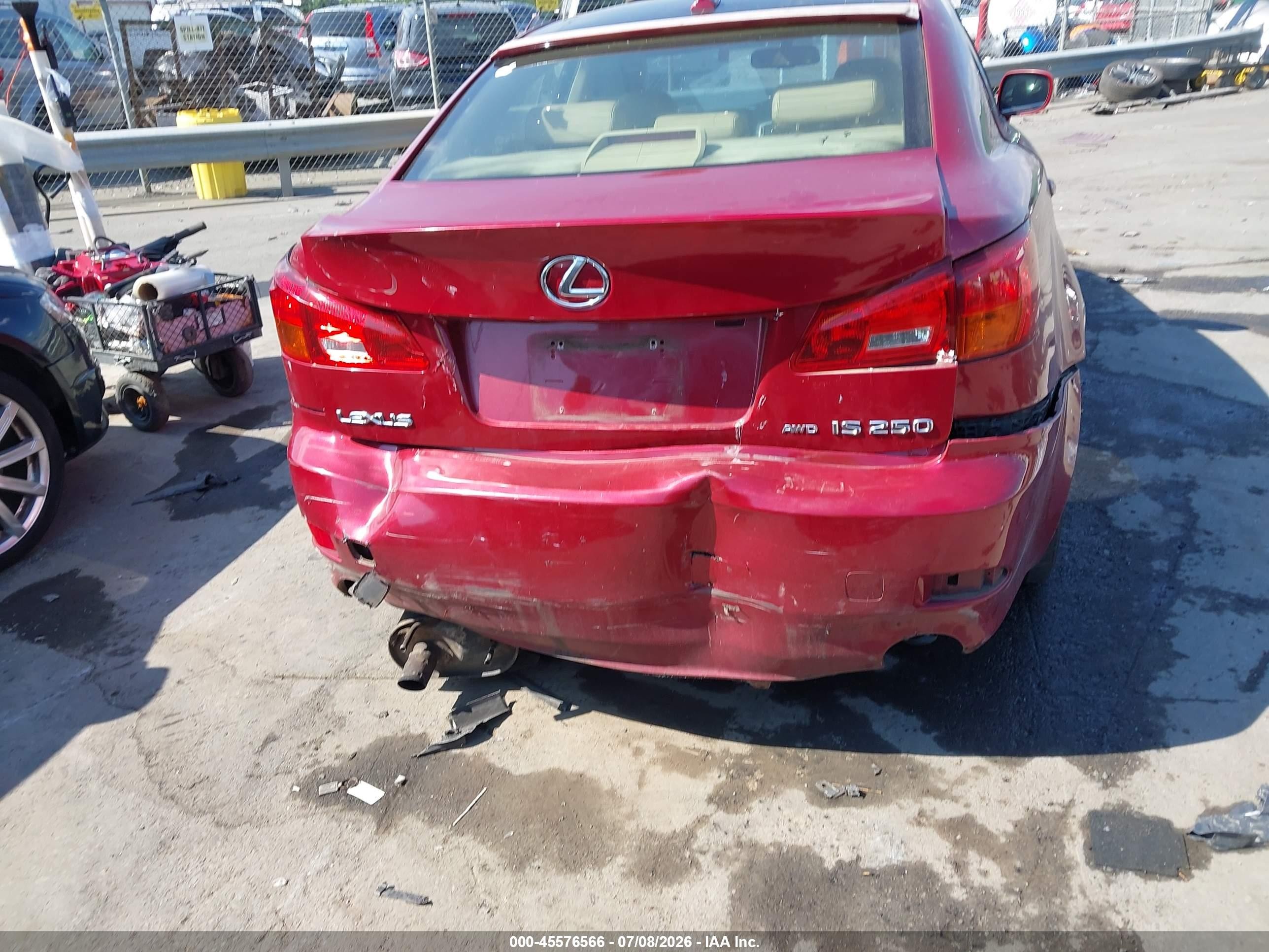 2007 Lexus Is 250   Red vin: JTHCK262075009983