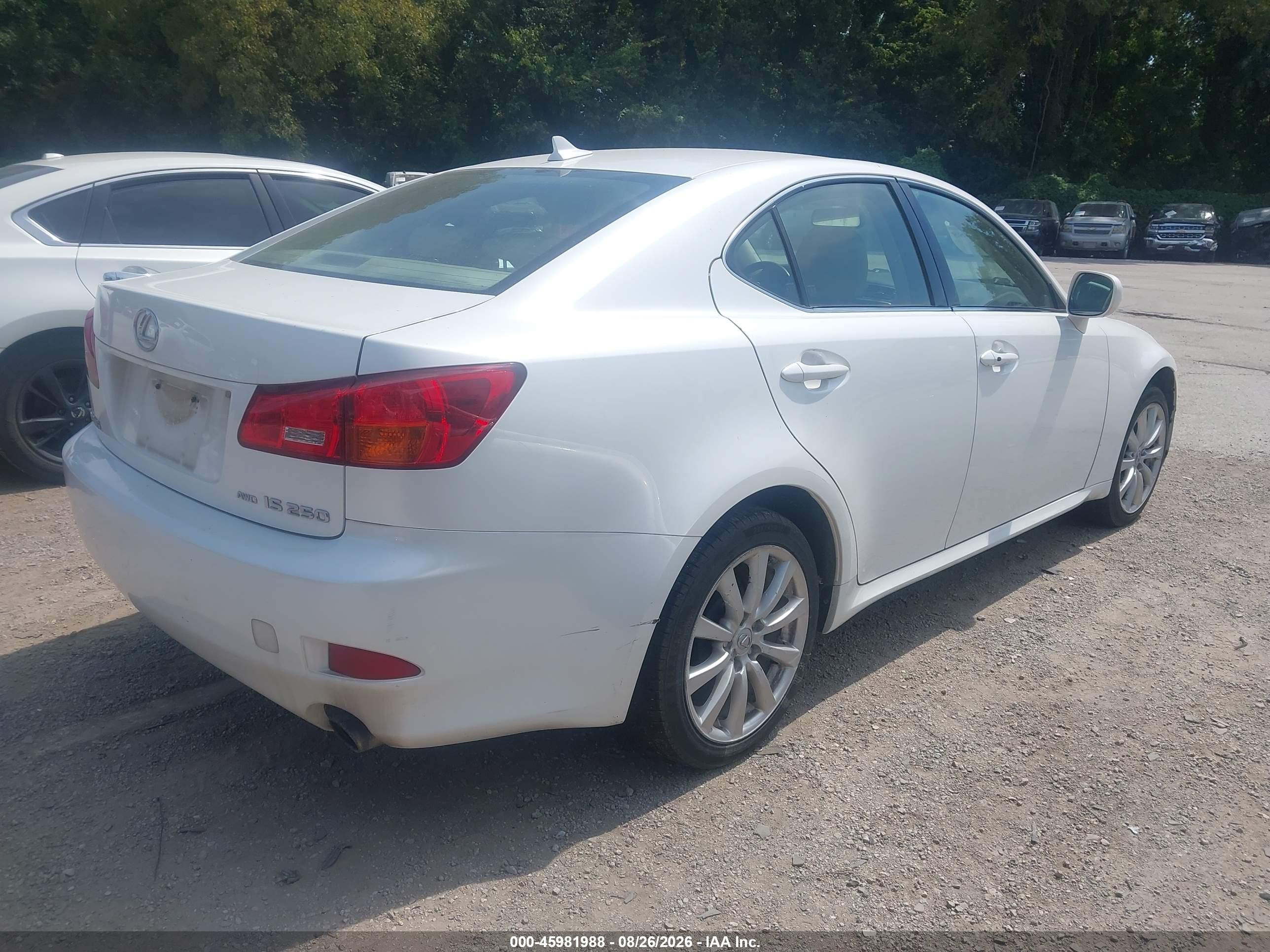2008 Lexus Is 250   White vin: JTHCK262082025961