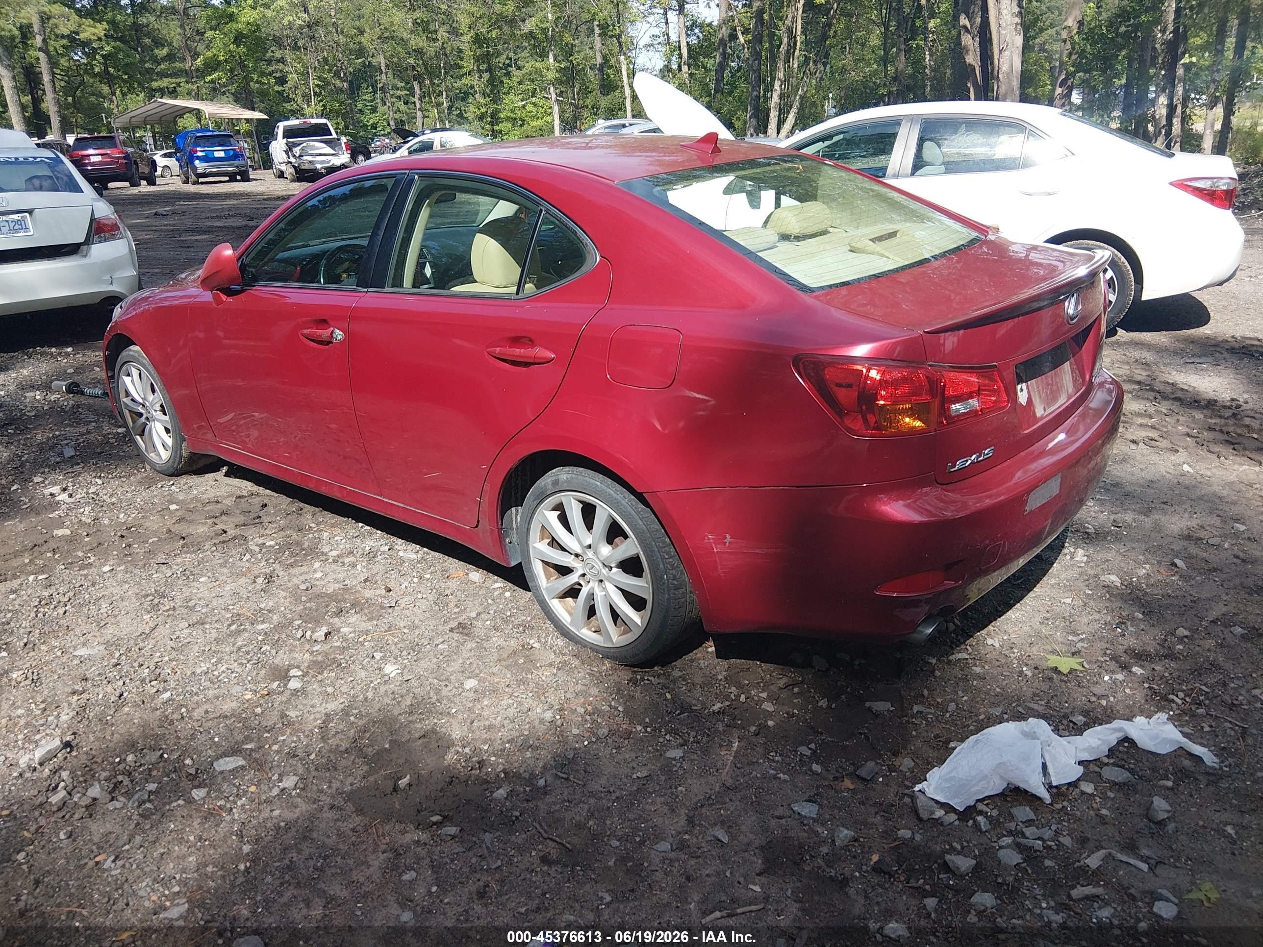 2008 Lexus Is 250 Red vin: JTHCK262085026932