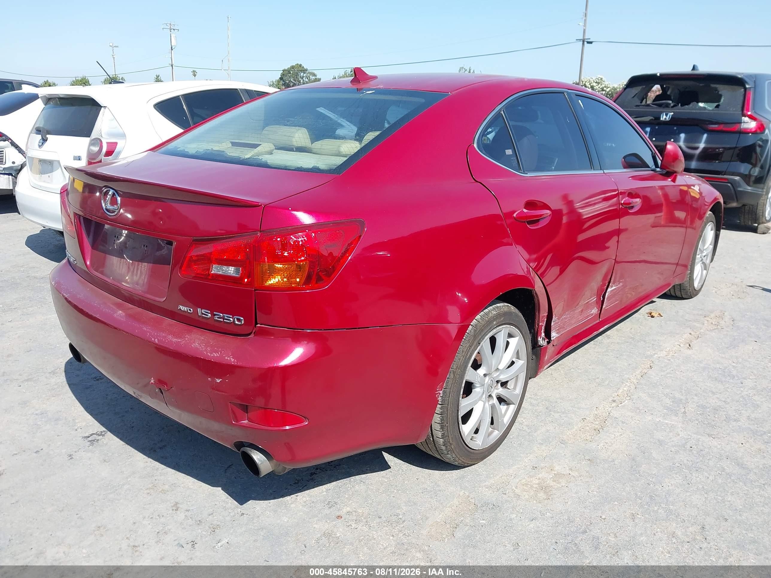 2007 Lexus Is 250   Красный vin: JTHCK262175009006
