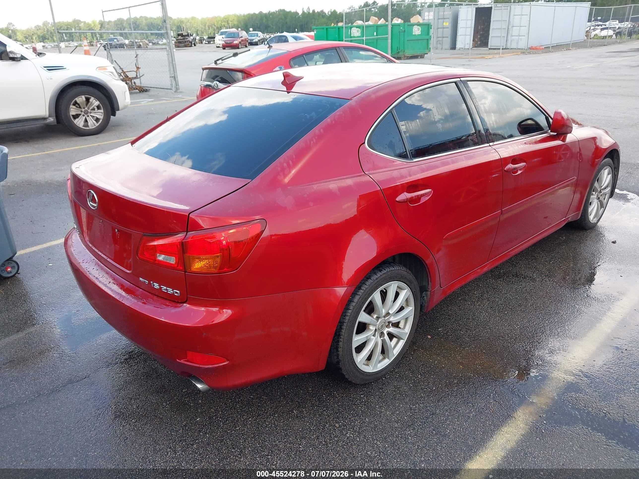 2008 Lexus Is 250   Red vin: JTHCK262182022003