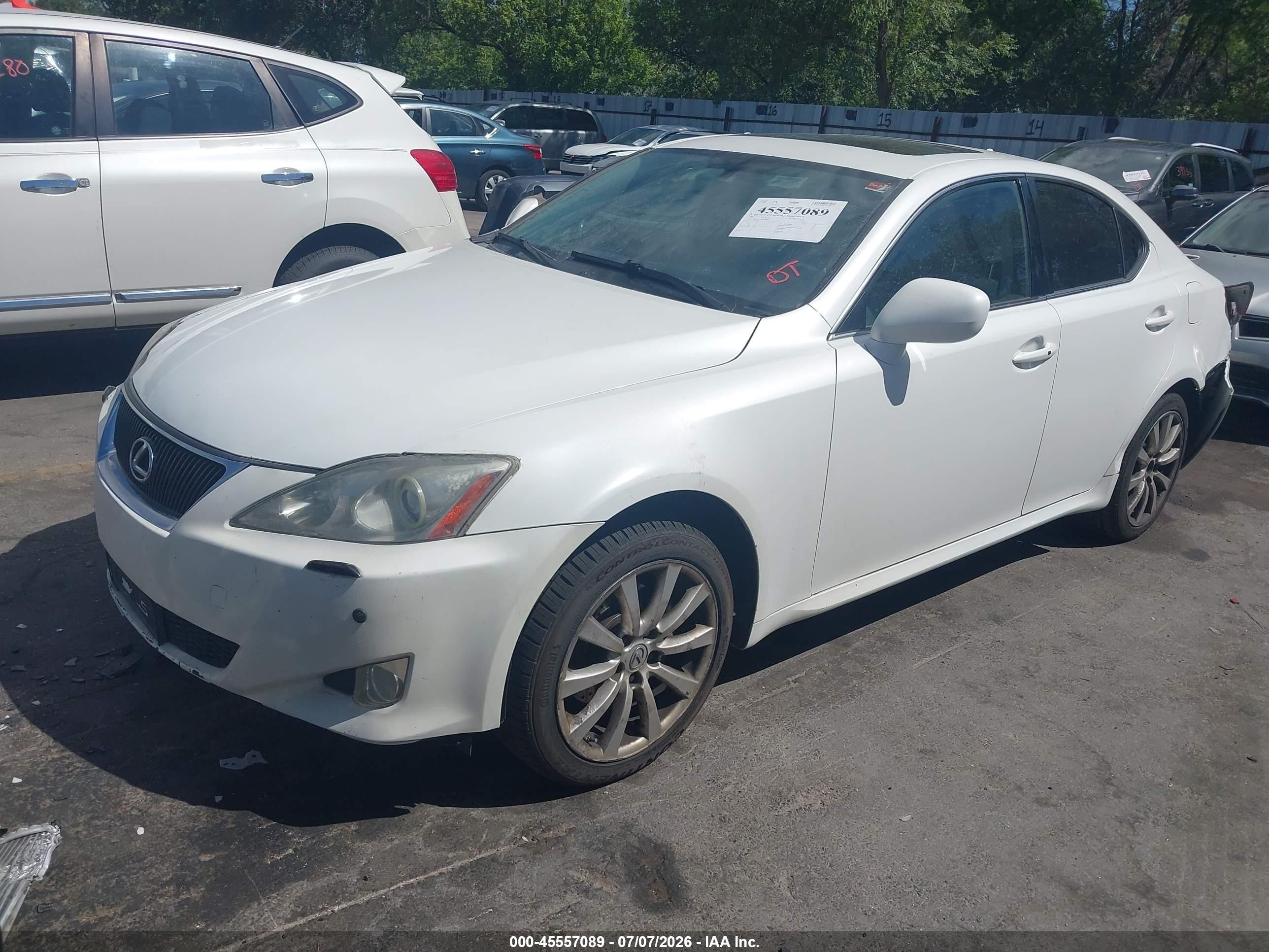 2008 Lexus Is 250   White vin: JTHCK262185024350