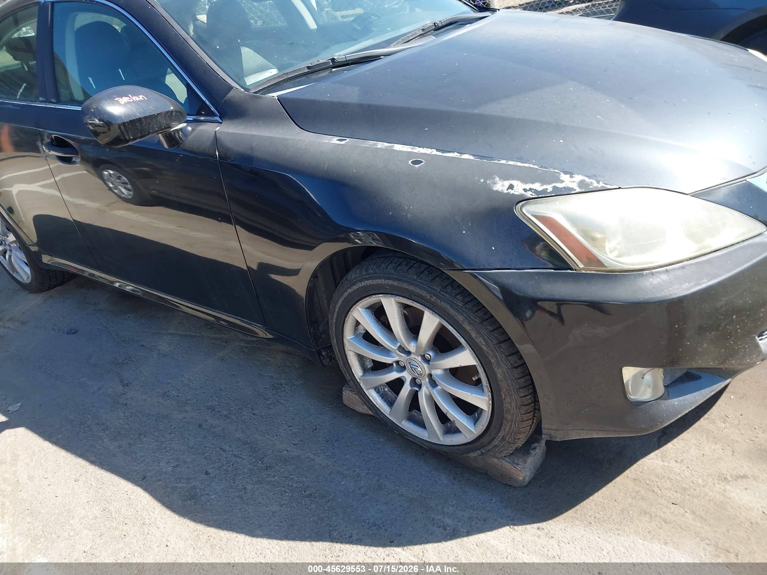 2007 Lexus Is 250   Black vin: JTHCK262272019500