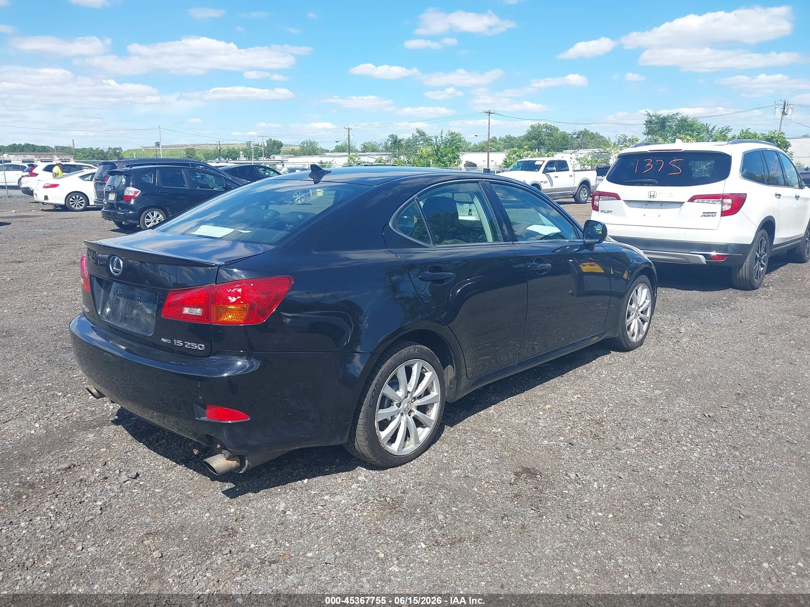 2007 Lexus Is 250 Black vin: JTHCK262372010210