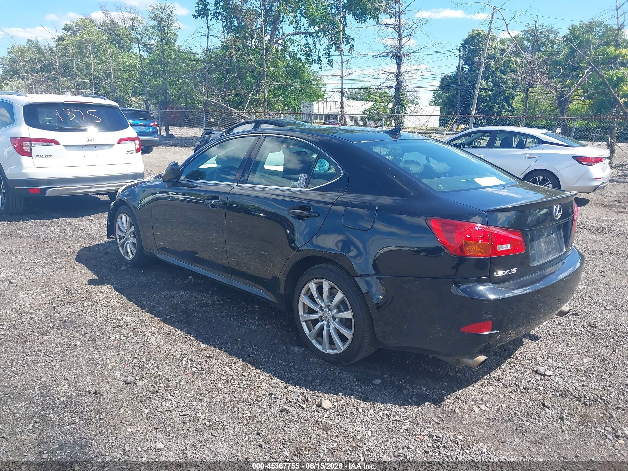 2007 Lexus Is 250 Black vin: JTHCK262372010210