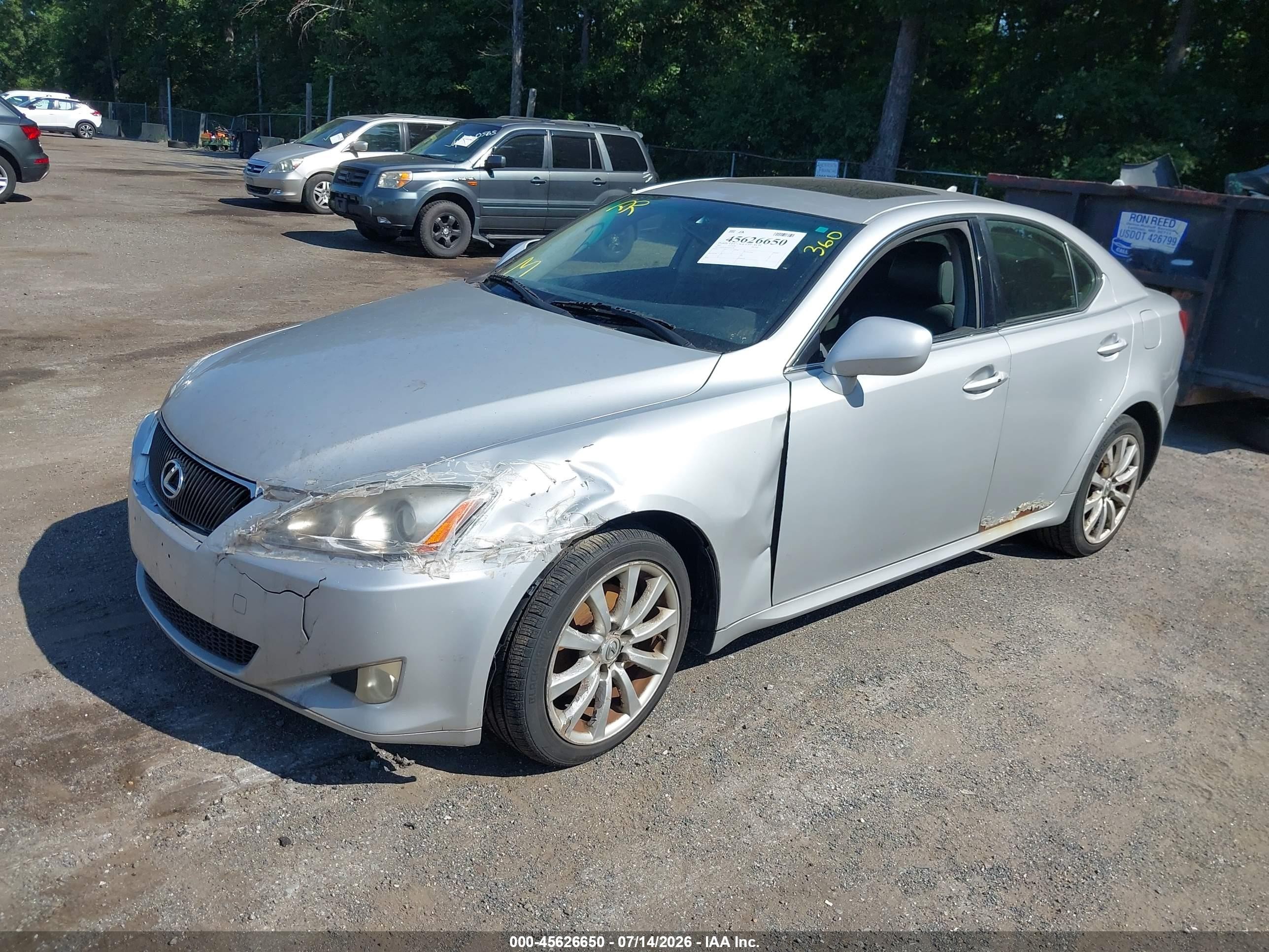 2007 Lexus Is 250   Silver vin: JTHCK262375012120