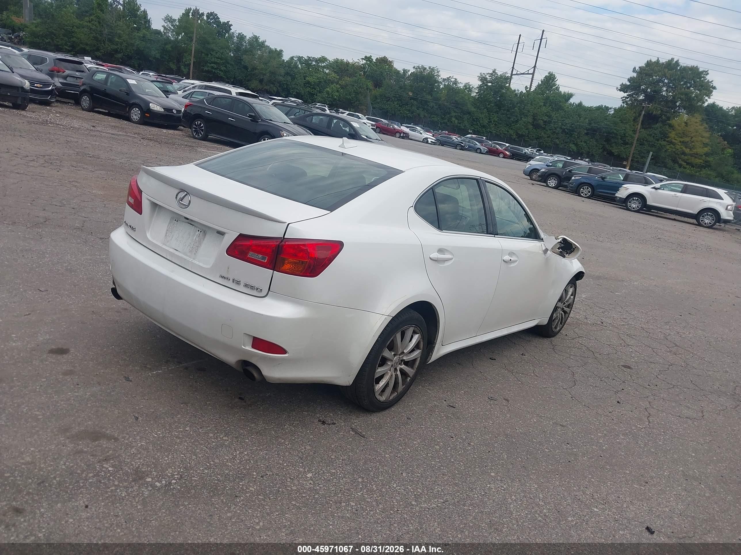 2008 Lexus Is 250 White vin: JTHCK262382023783