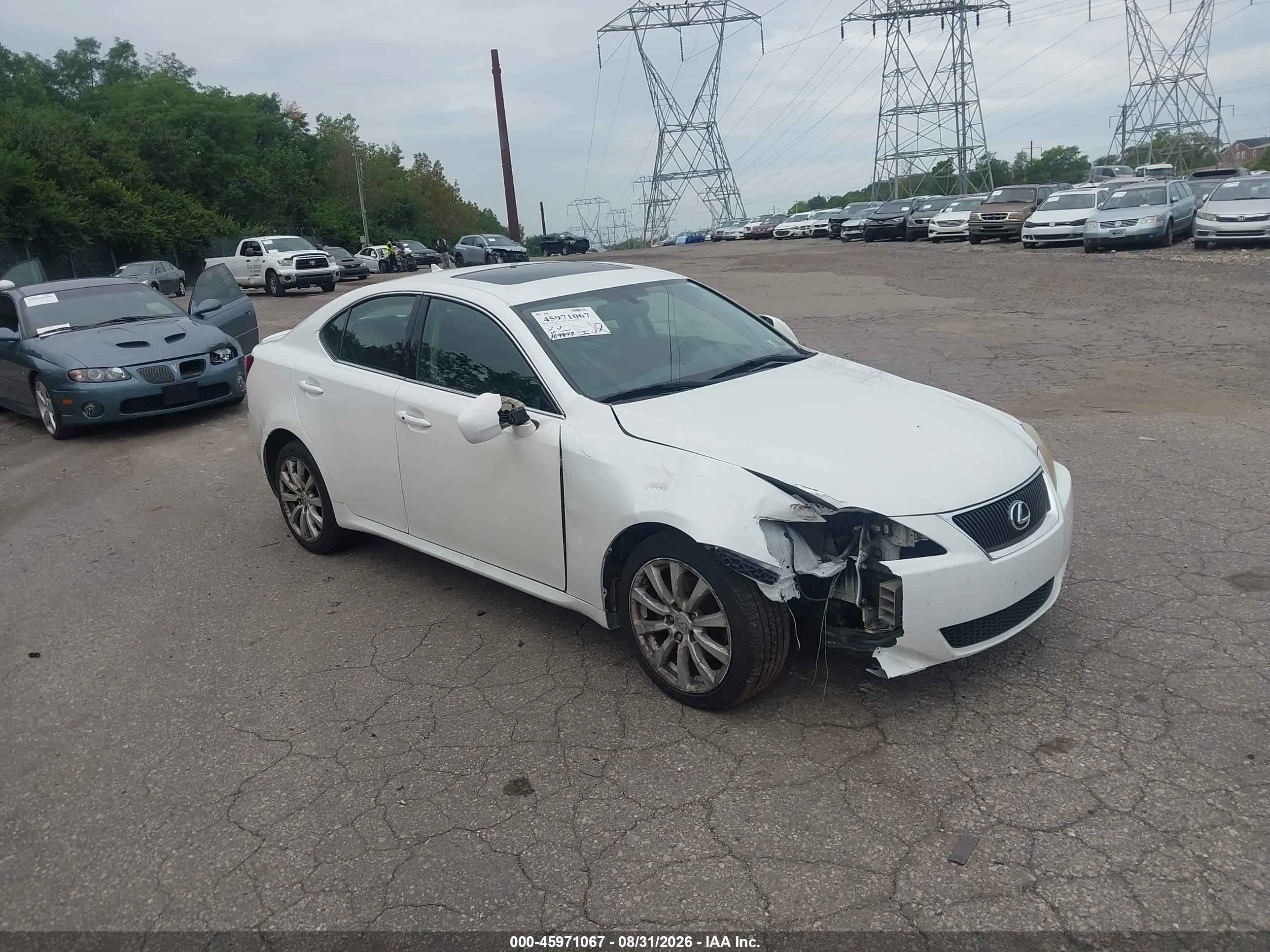 2008 Lexus Is 250 White vin: JTHCK262382023783