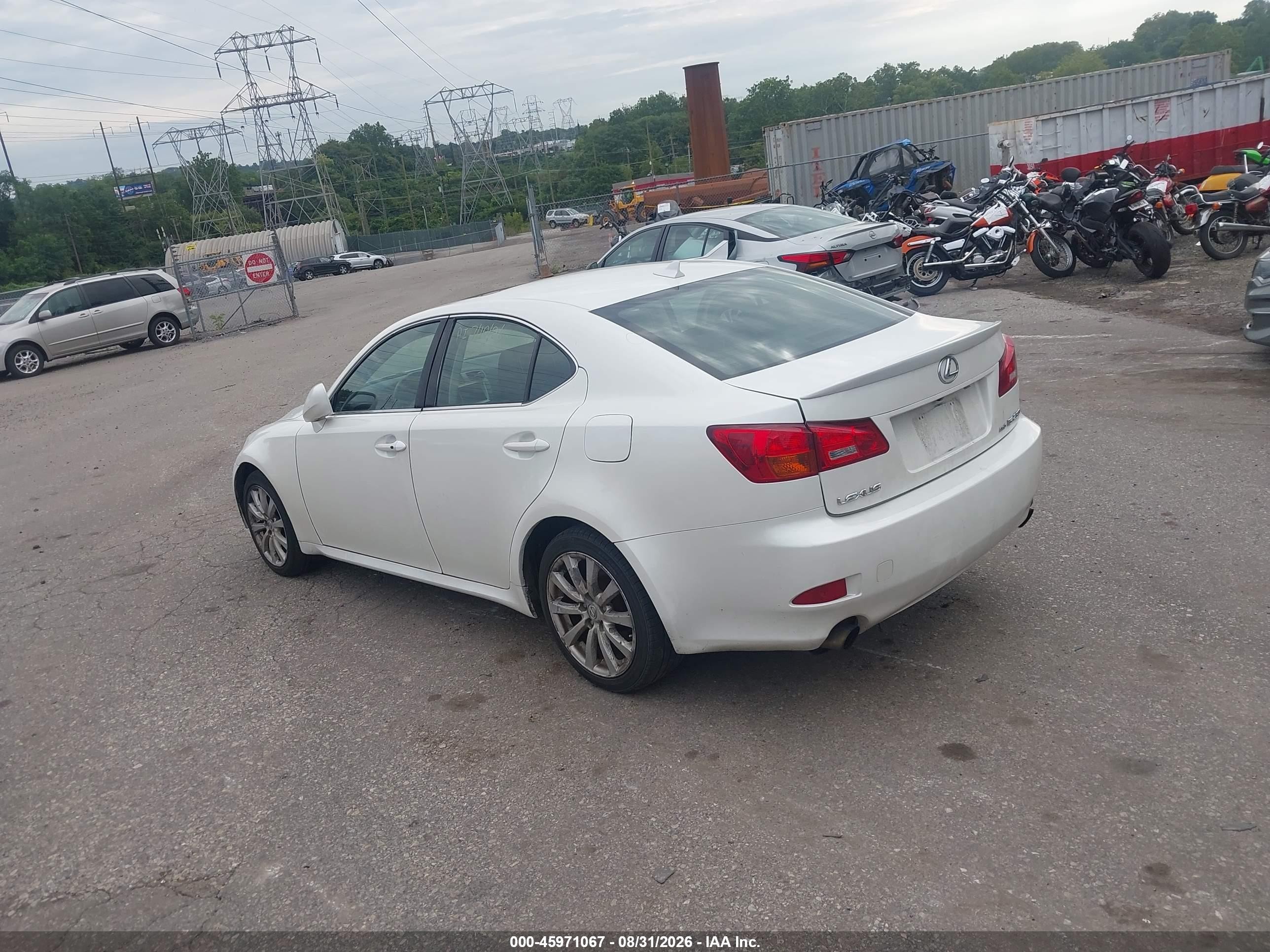 2008 Lexus Is 250 White vin: JTHCK262382023783