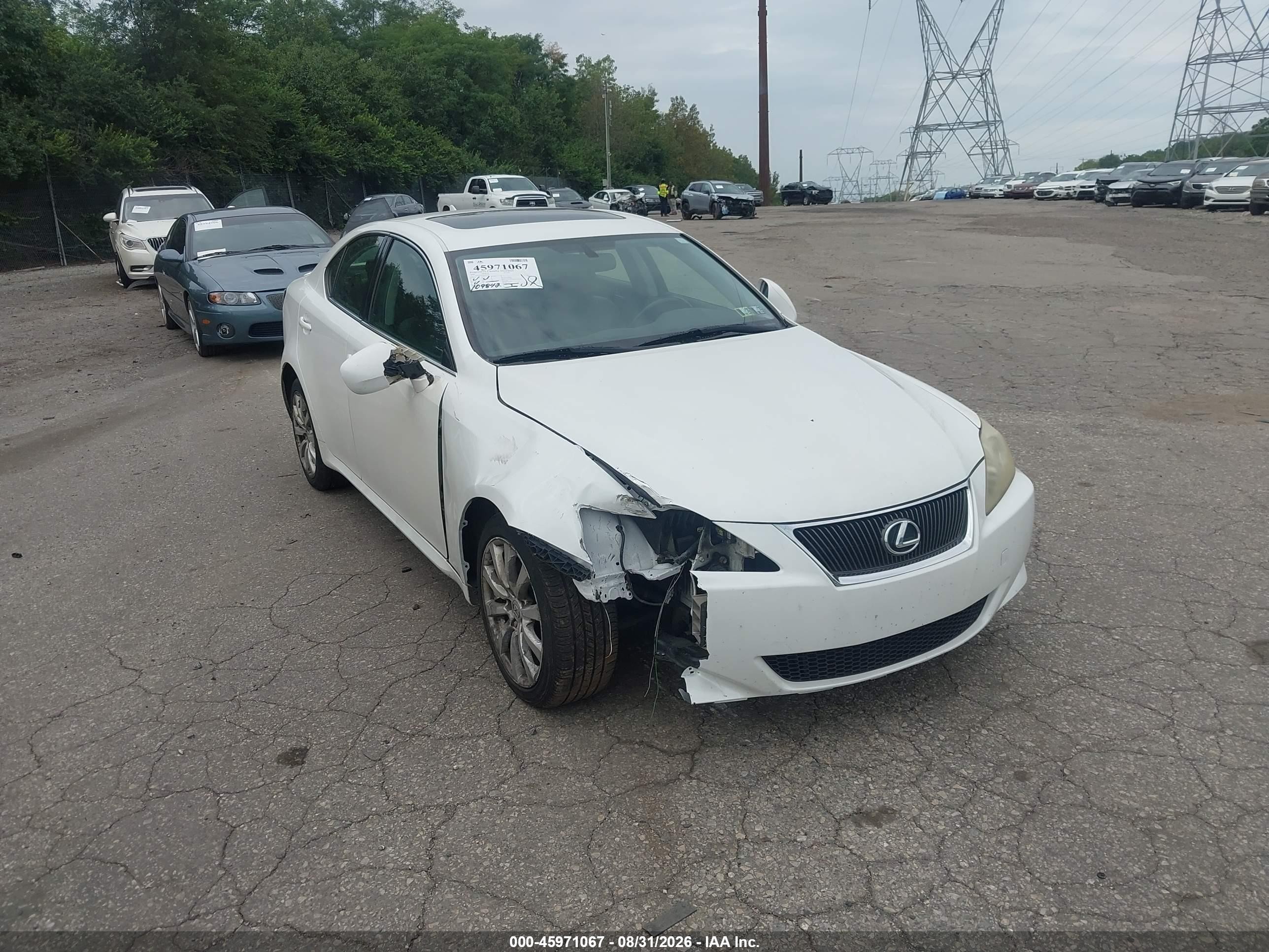 2008 Lexus Is 250 White vin: JTHCK262382023783