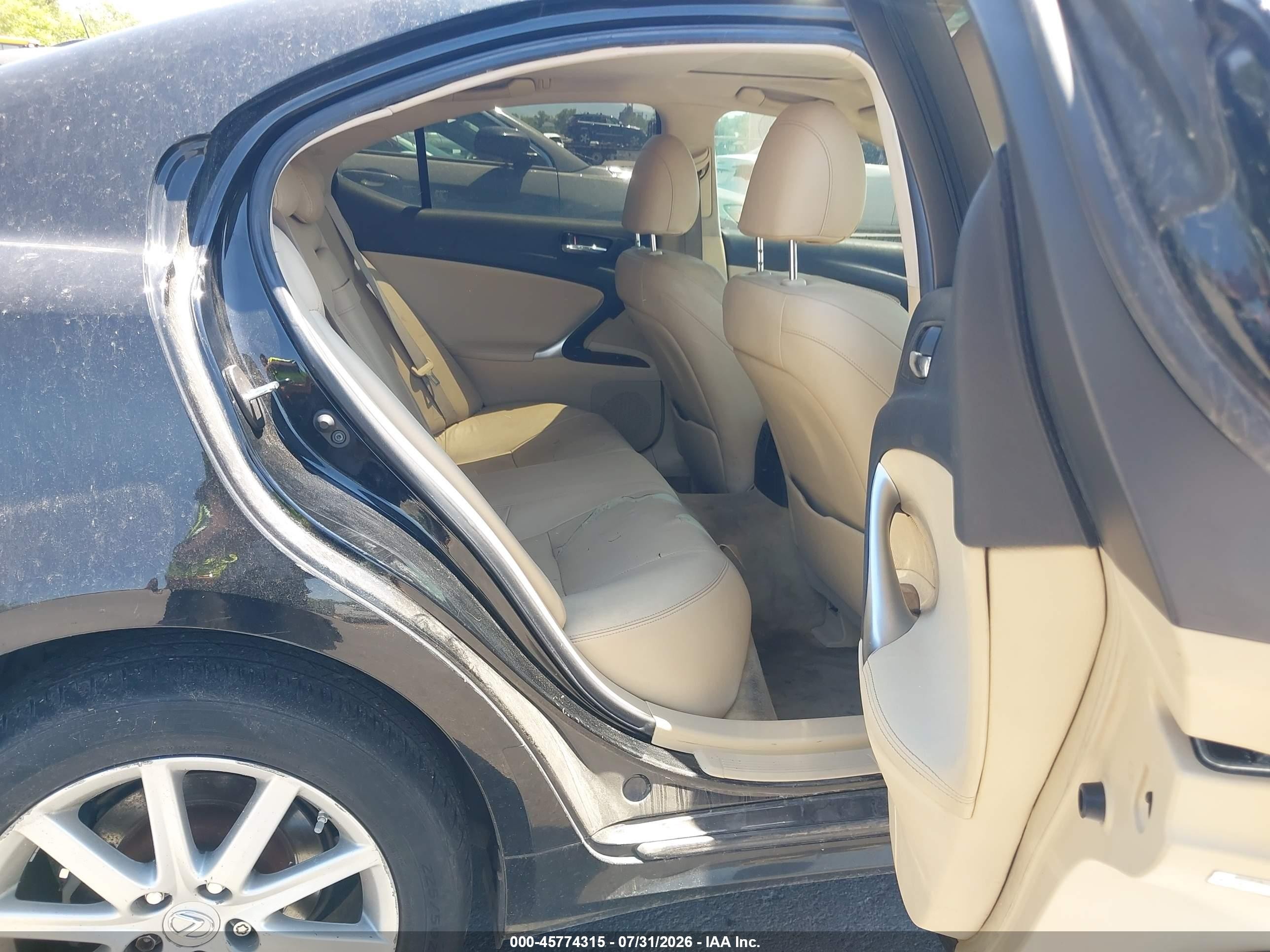 2007 Lexus Is 250 Black vin: JTHCK262472016193