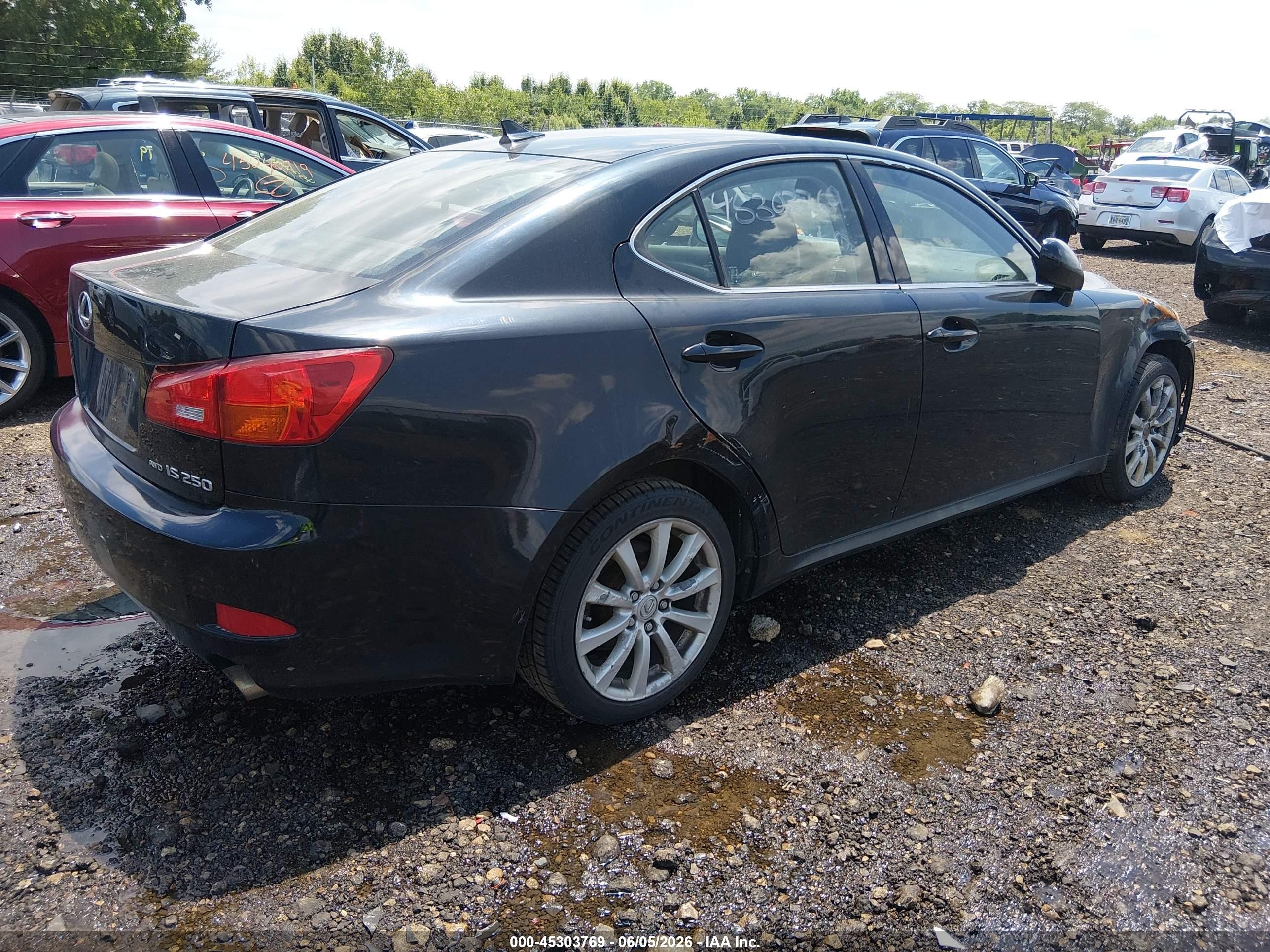 2008 Lexus Is 250 Black vin: JTHCK262482020343