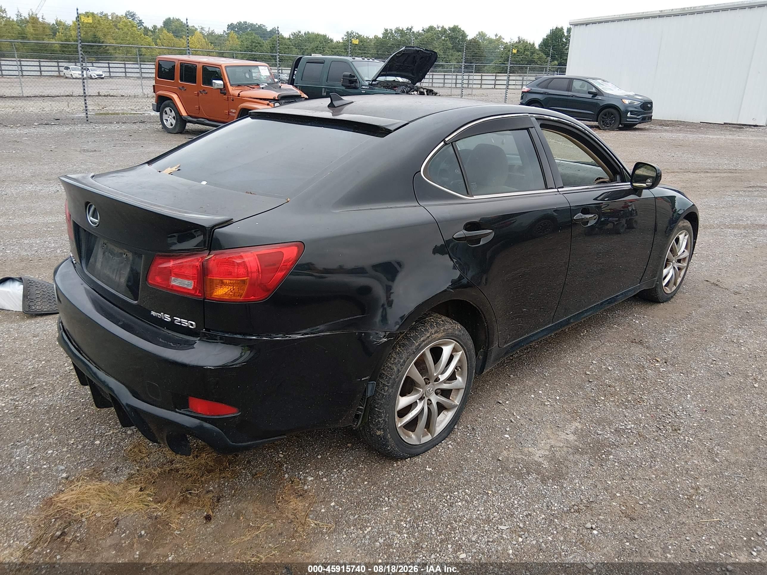 2008 Lexus Is 250   Black vin: JTHCK262482024795