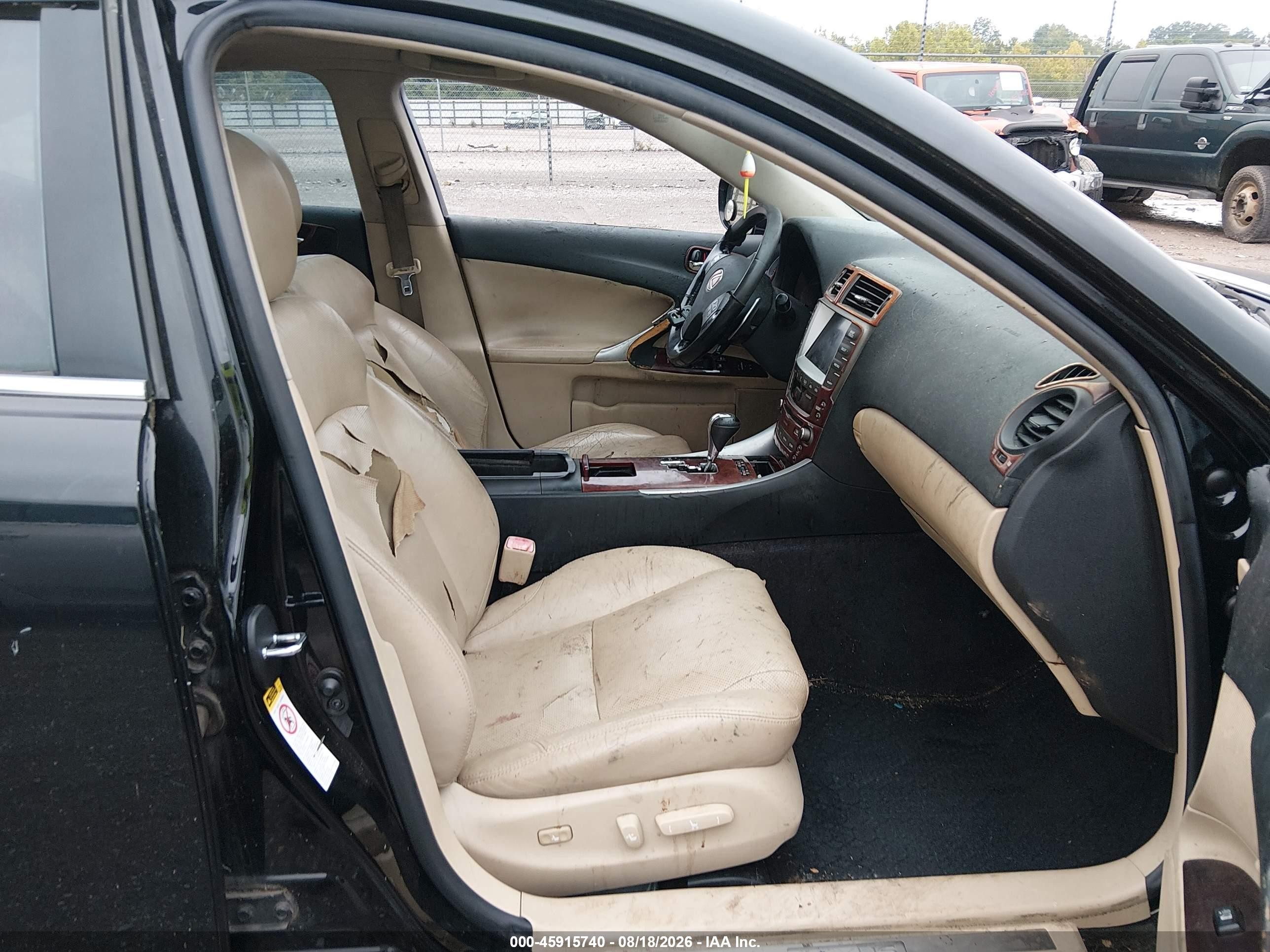 2008 Lexus Is 250   Black vin: JTHCK262482024795