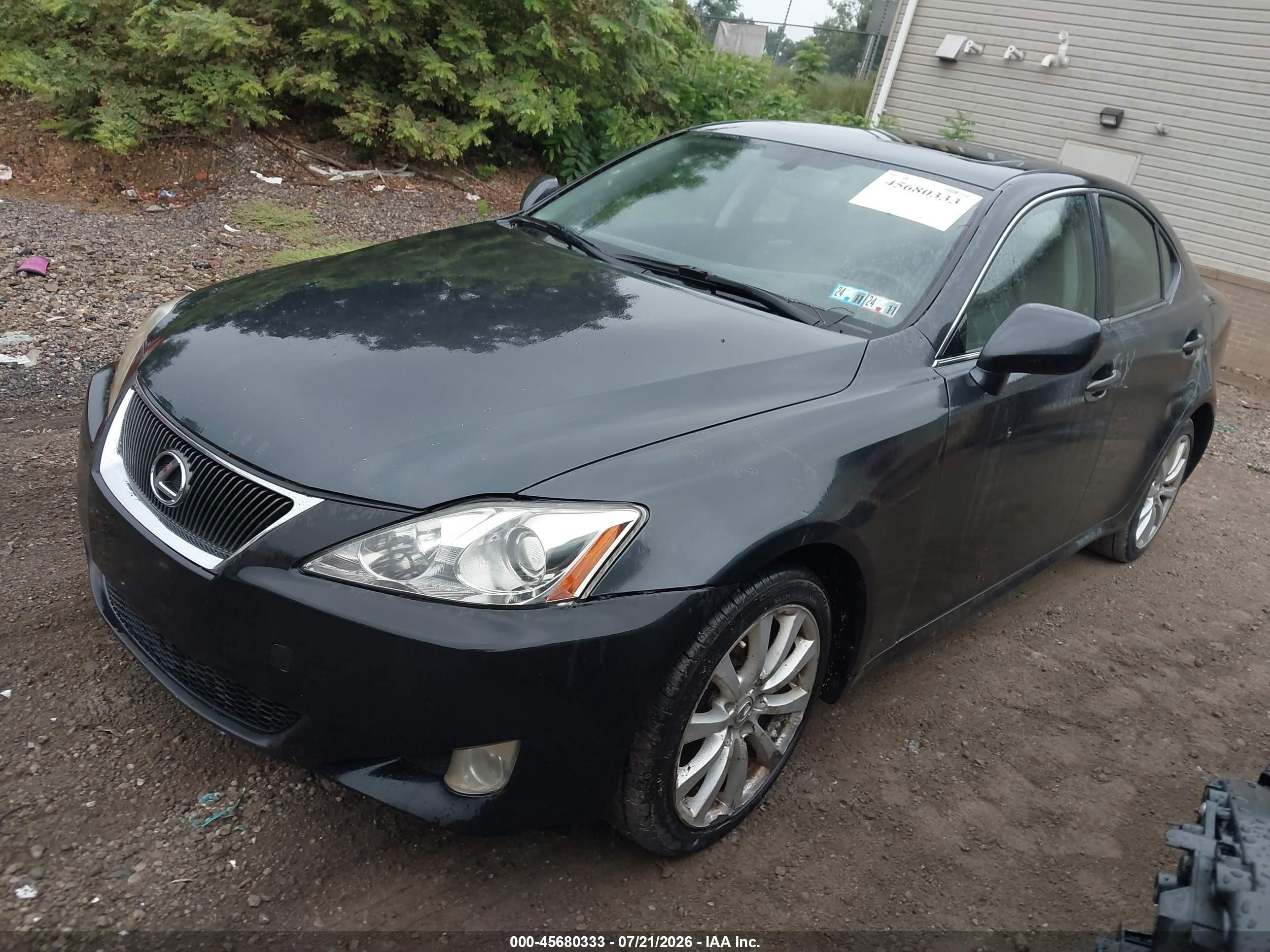2007 Lexus Is 250   Black vin: JTHCK262672010265