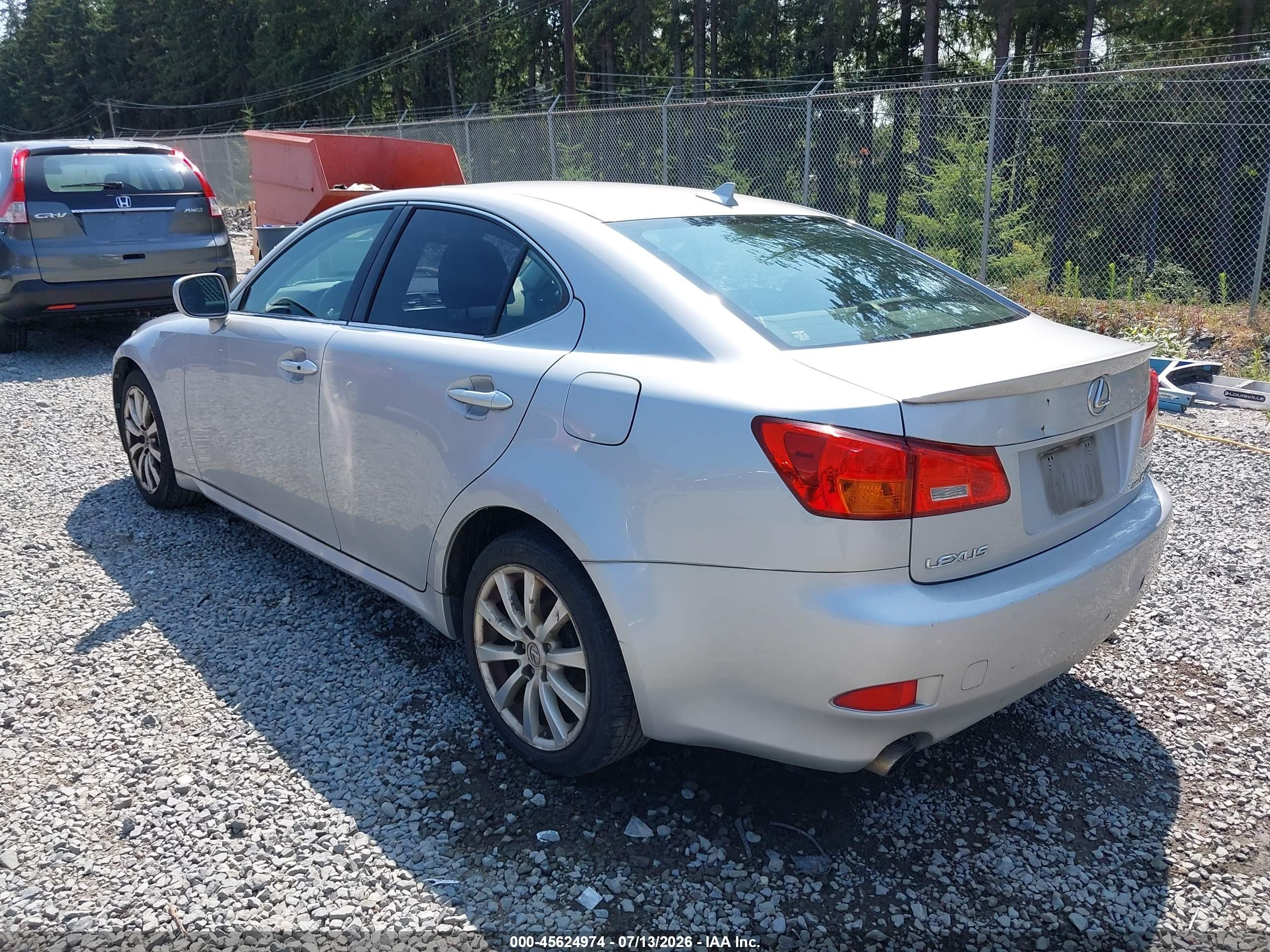 2007 Lexus Is 250   Silver vin: JTHCK262672019788