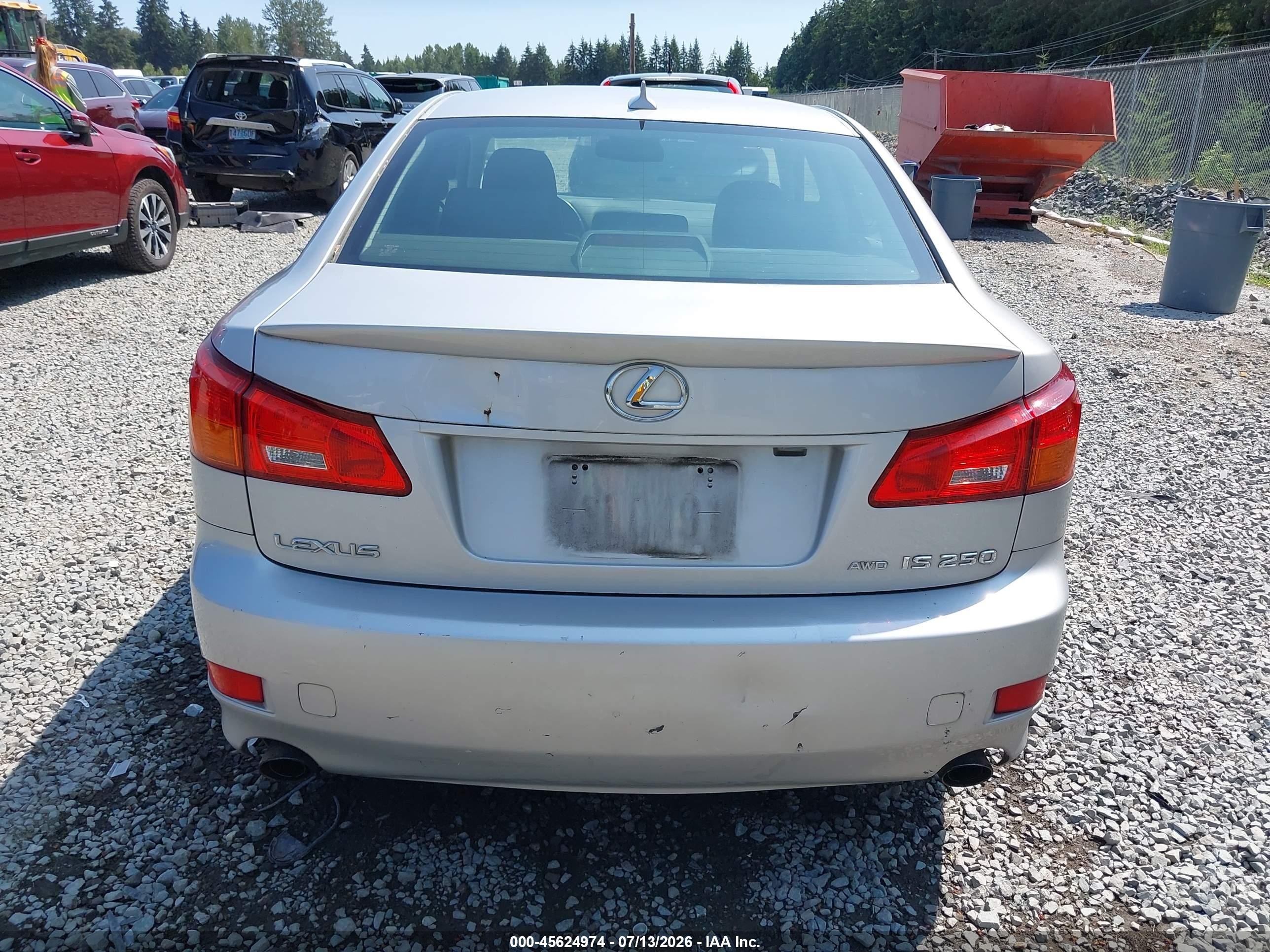 2007 Lexus Is 250   Silver vin: JTHCK262672019788