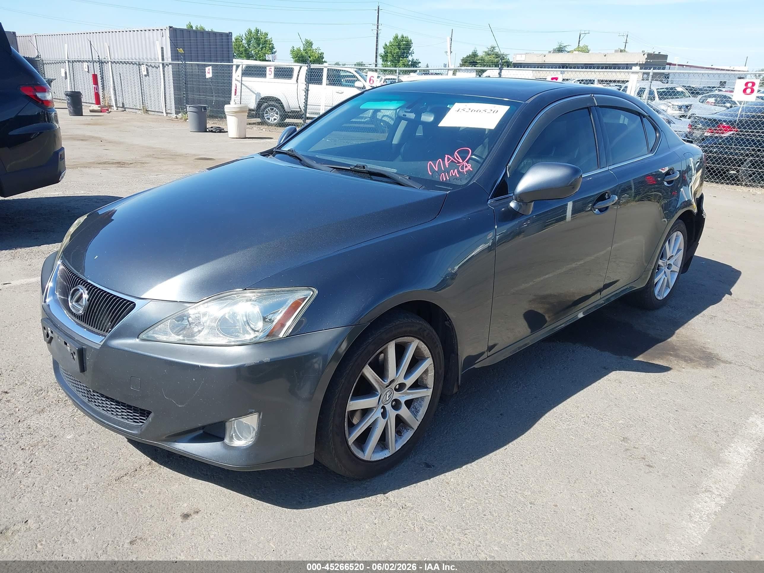 2008 Lexus Is 250 Black vin: JTHCK262682023163