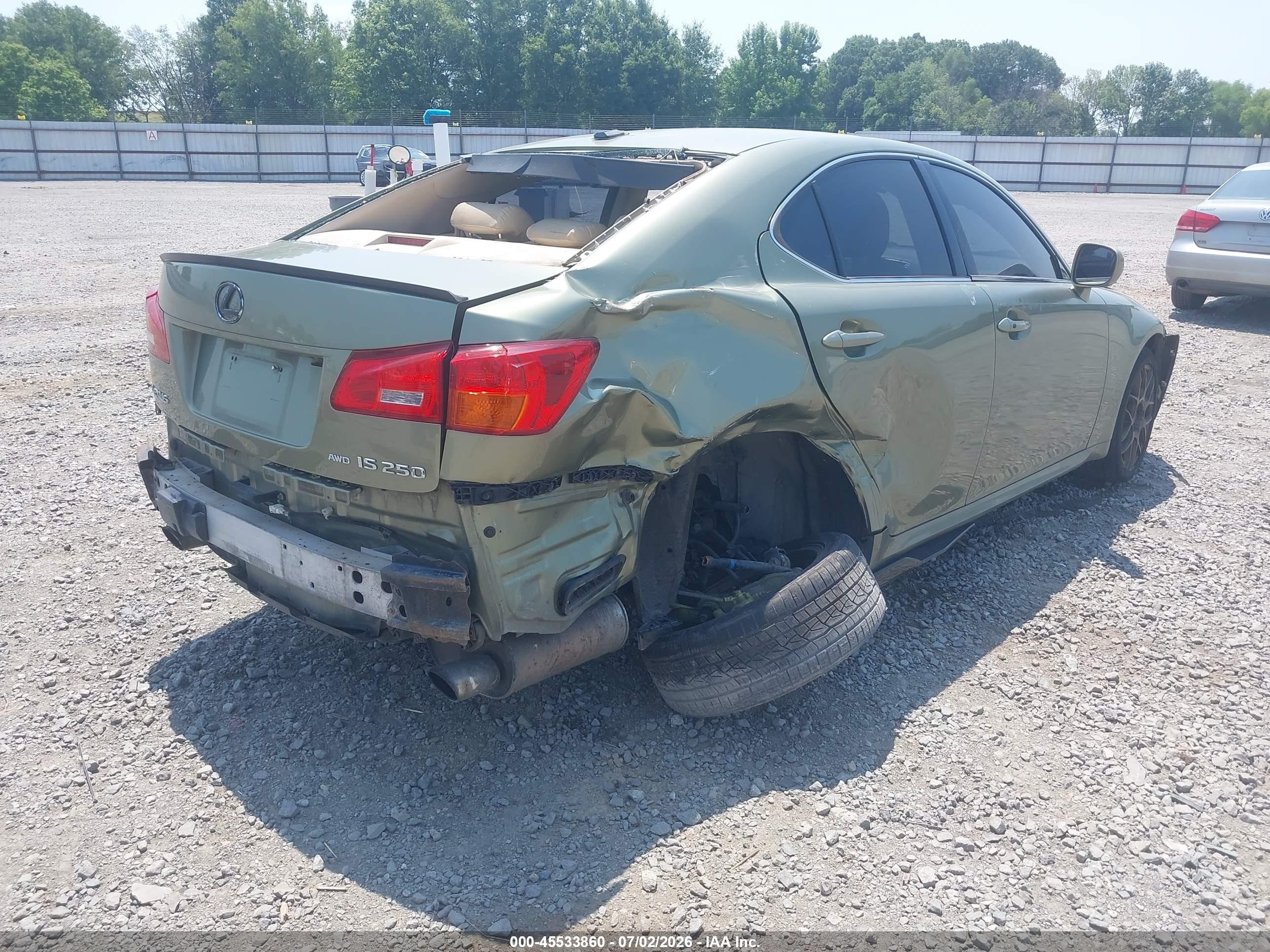 2007 Lexus Is 250   Green vin: JTHCK262772011196