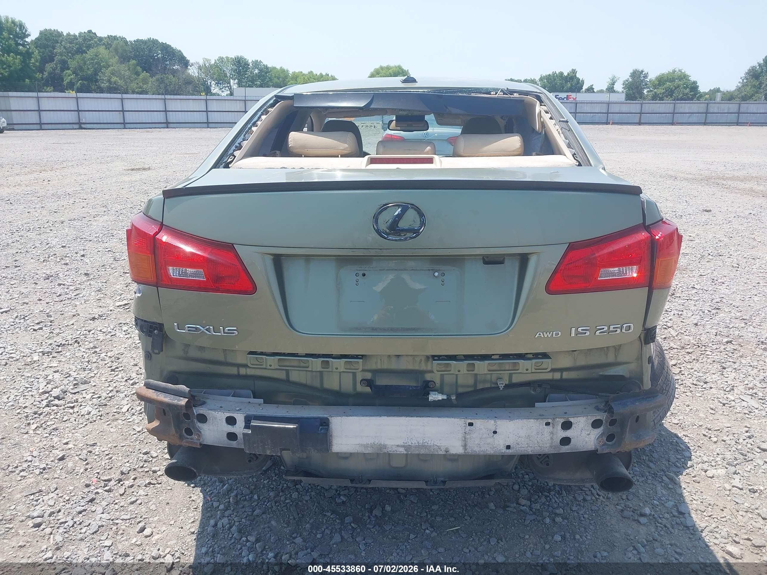 2007 Lexus Is 250   Green vin: JTHCK262772011196