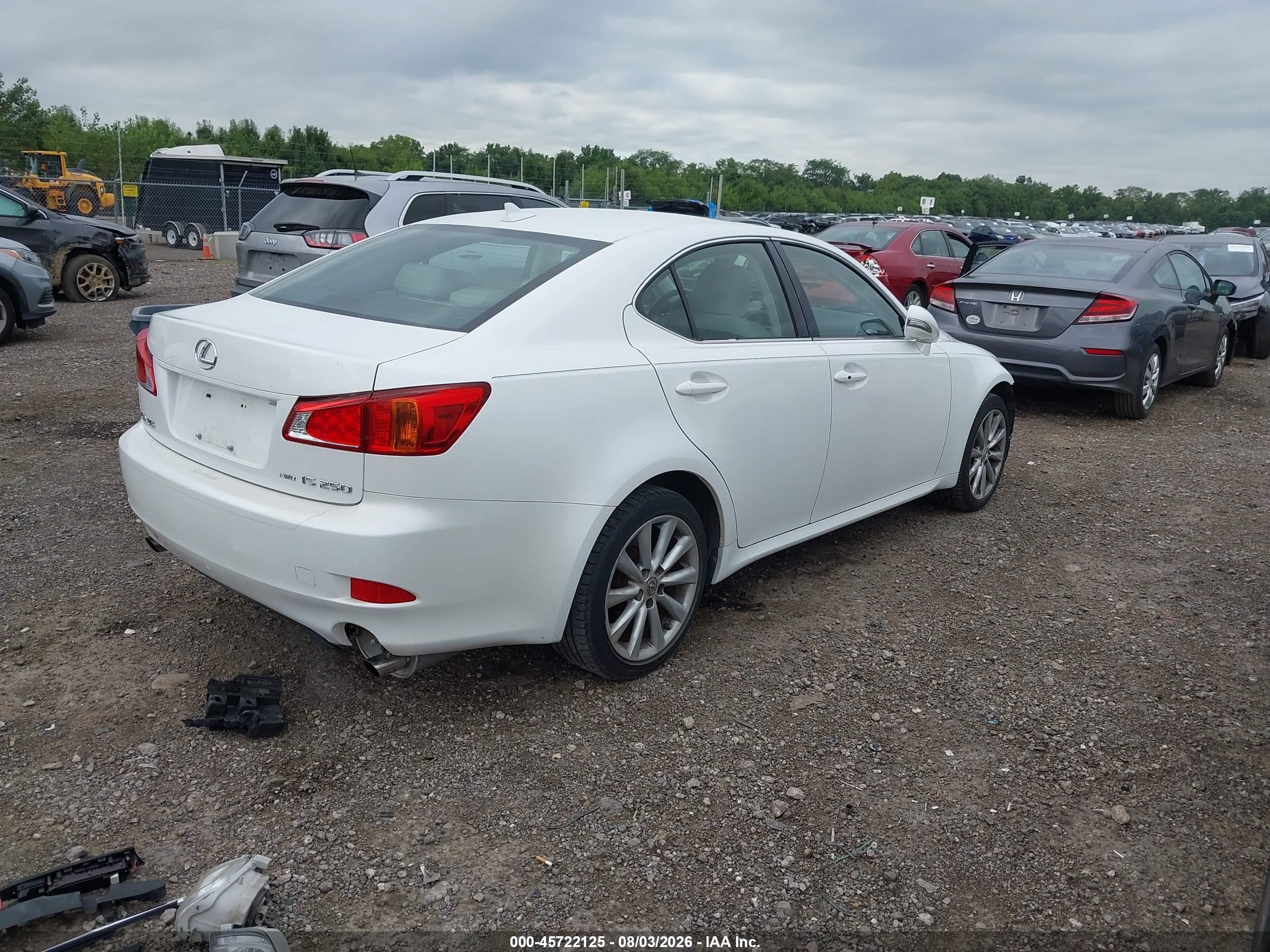 2009 Lexus Is 250   White vin: JTHCK262792031967