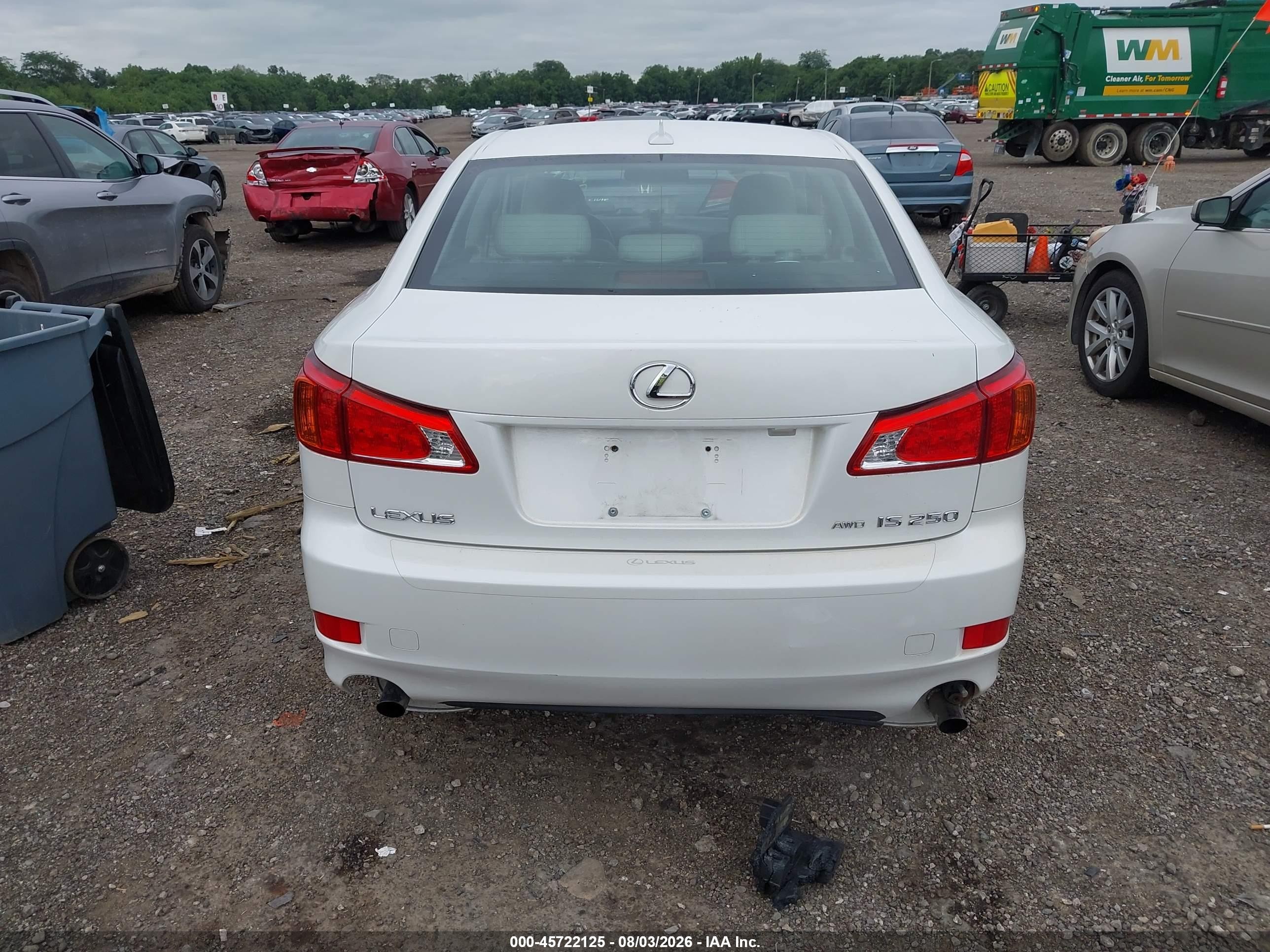 2009 Lexus Is 250   White vin: JTHCK262792031967