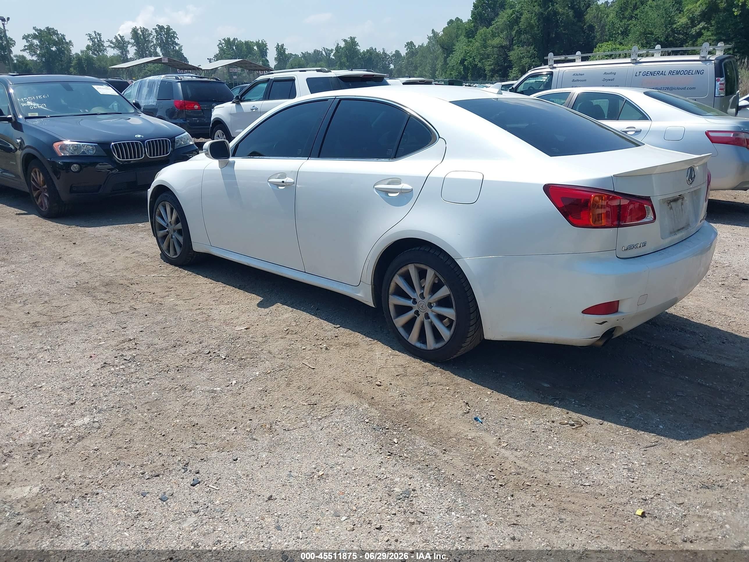 2009 Lexus Is 250   White vin: JTHCK262895035394