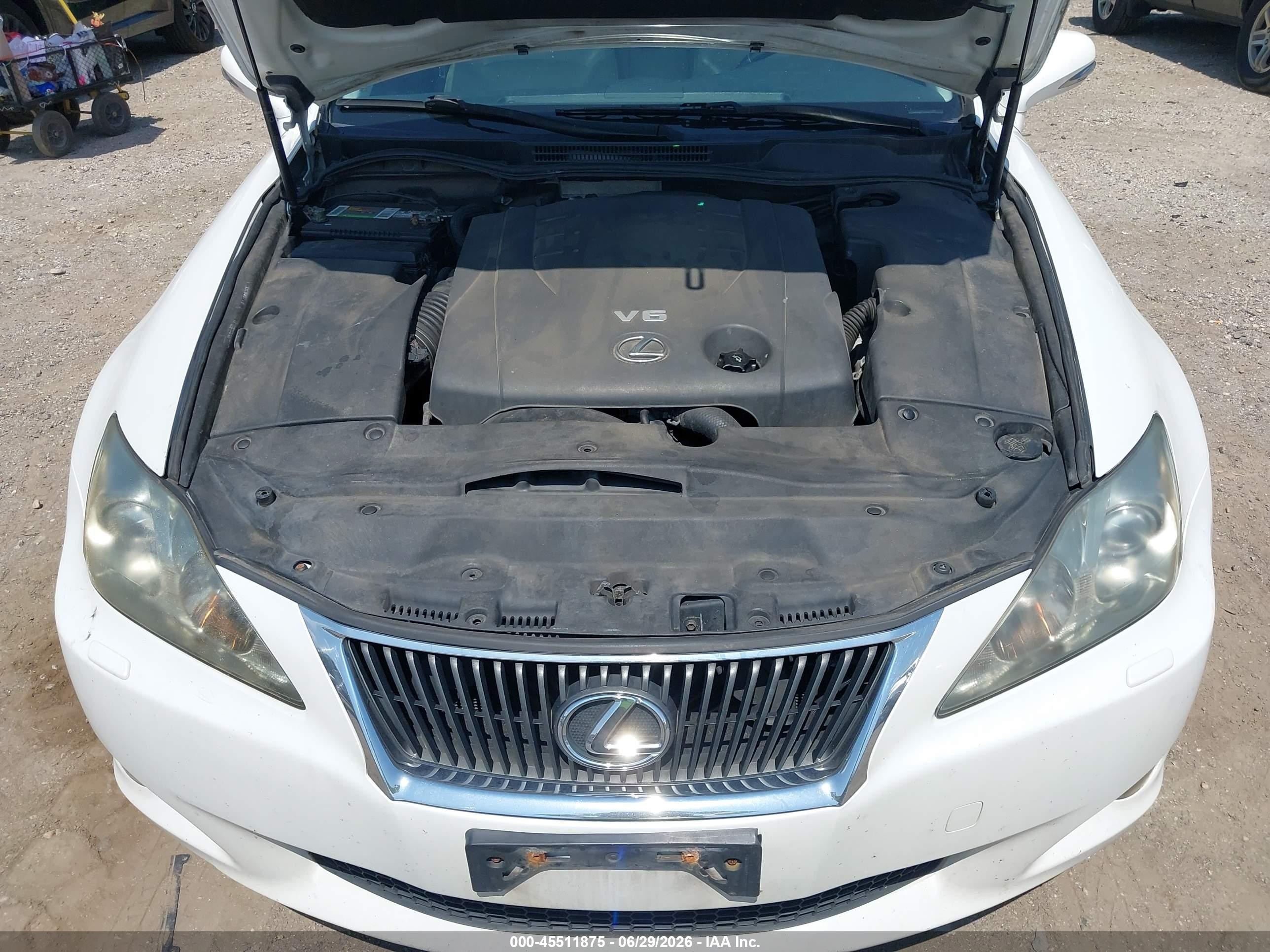 2009 Lexus Is 250   White vin: JTHCK262895035394